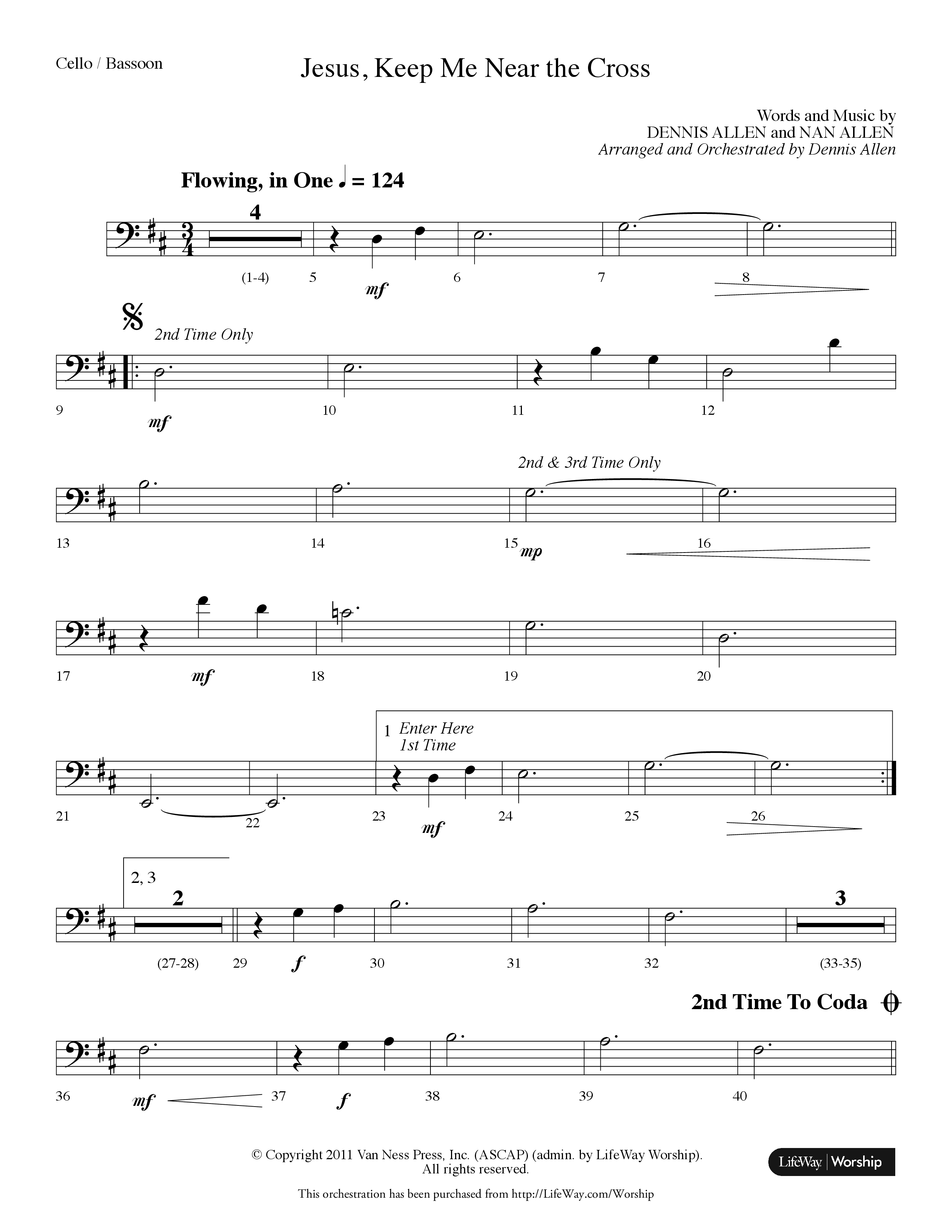 Jesus Keep Me Near The Cross (Choral Anthem SATB) Cello (Lifeway Choral / Arr. Dennis Allen)
