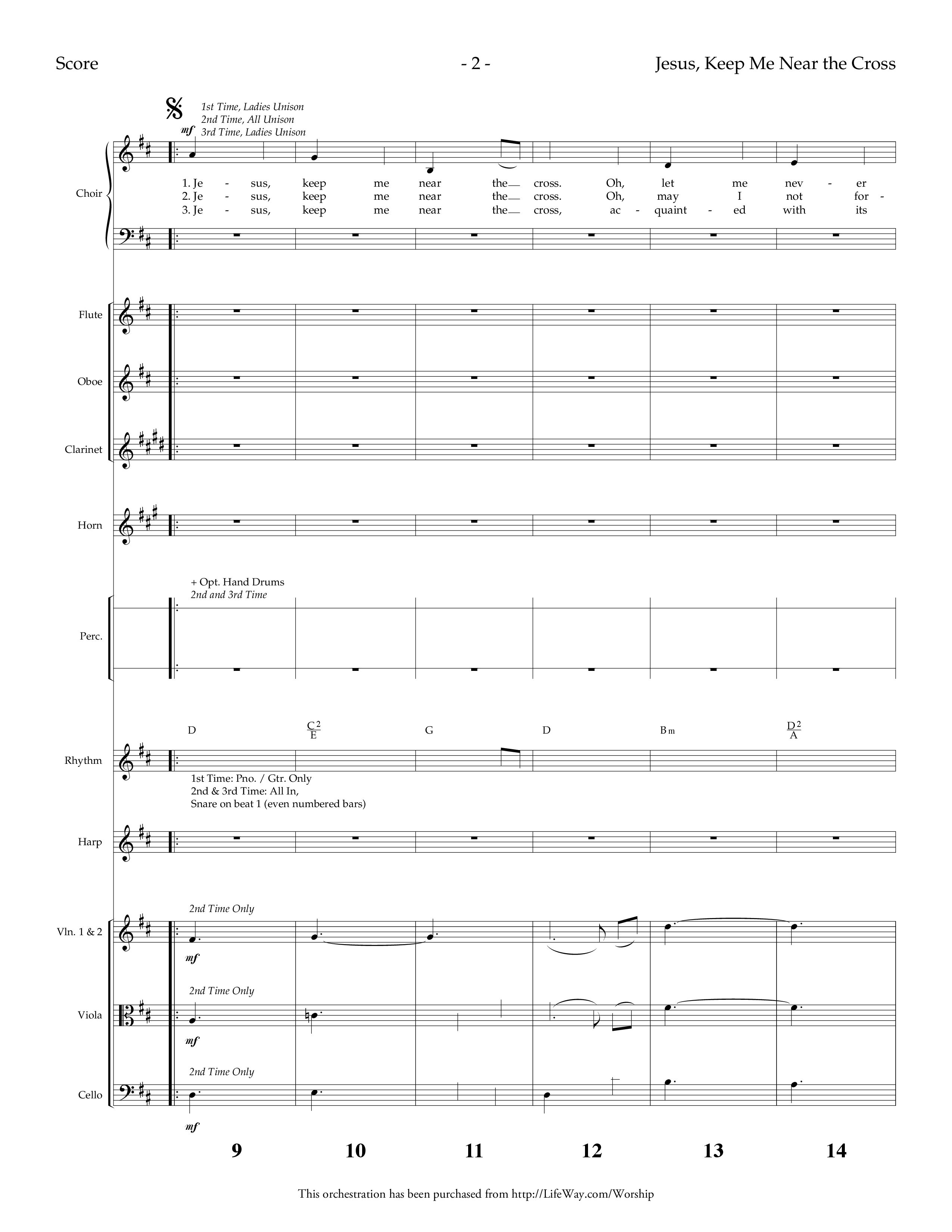Jesus Keep Me Near The Cross (Choral Anthem SATB) Orchestration (Lifeway Choral / Arr. Dennis Allen)