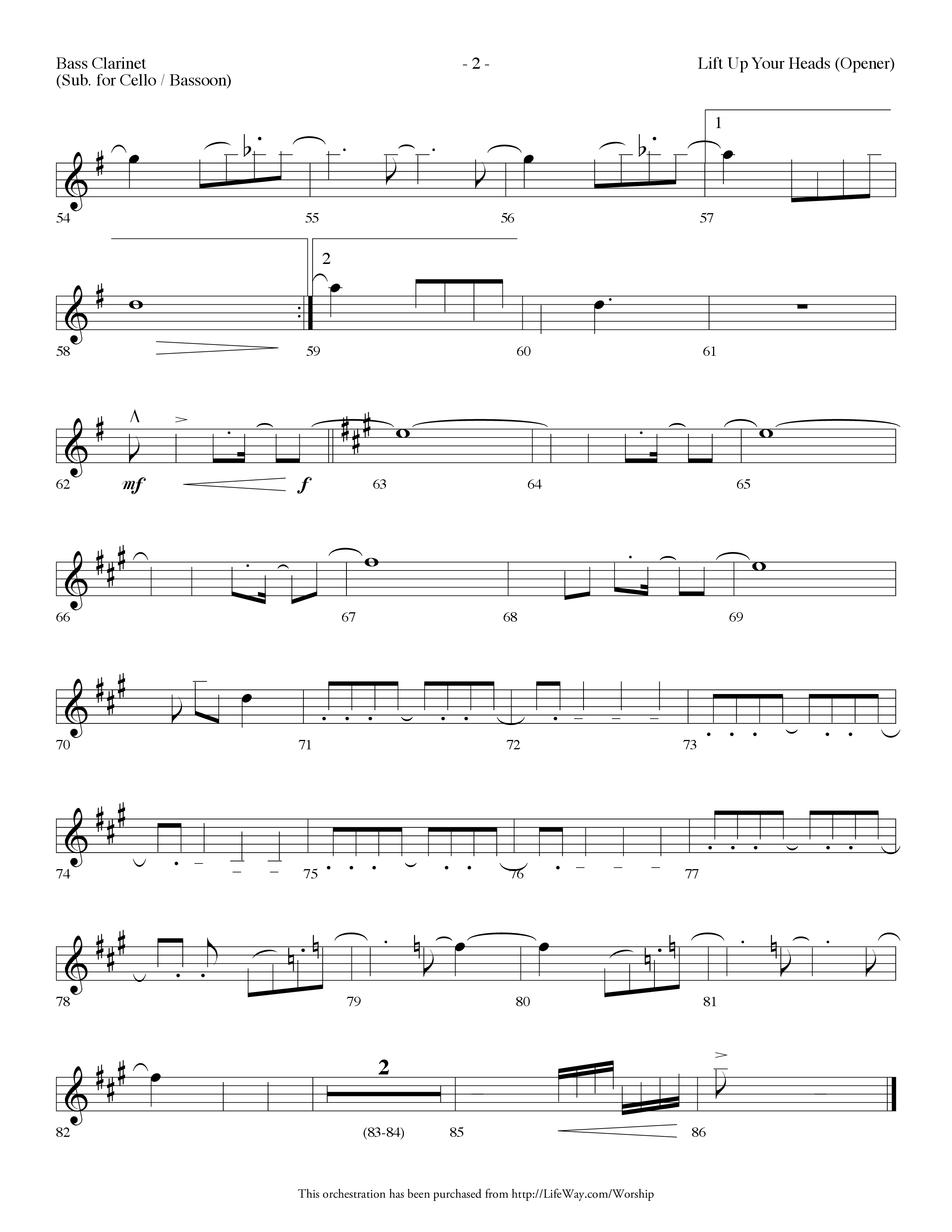 Lift Up Your Heads (Choral Anthem SATB) Bass Clarinet (Lifeway Choral / Arr. Dennis Allen)