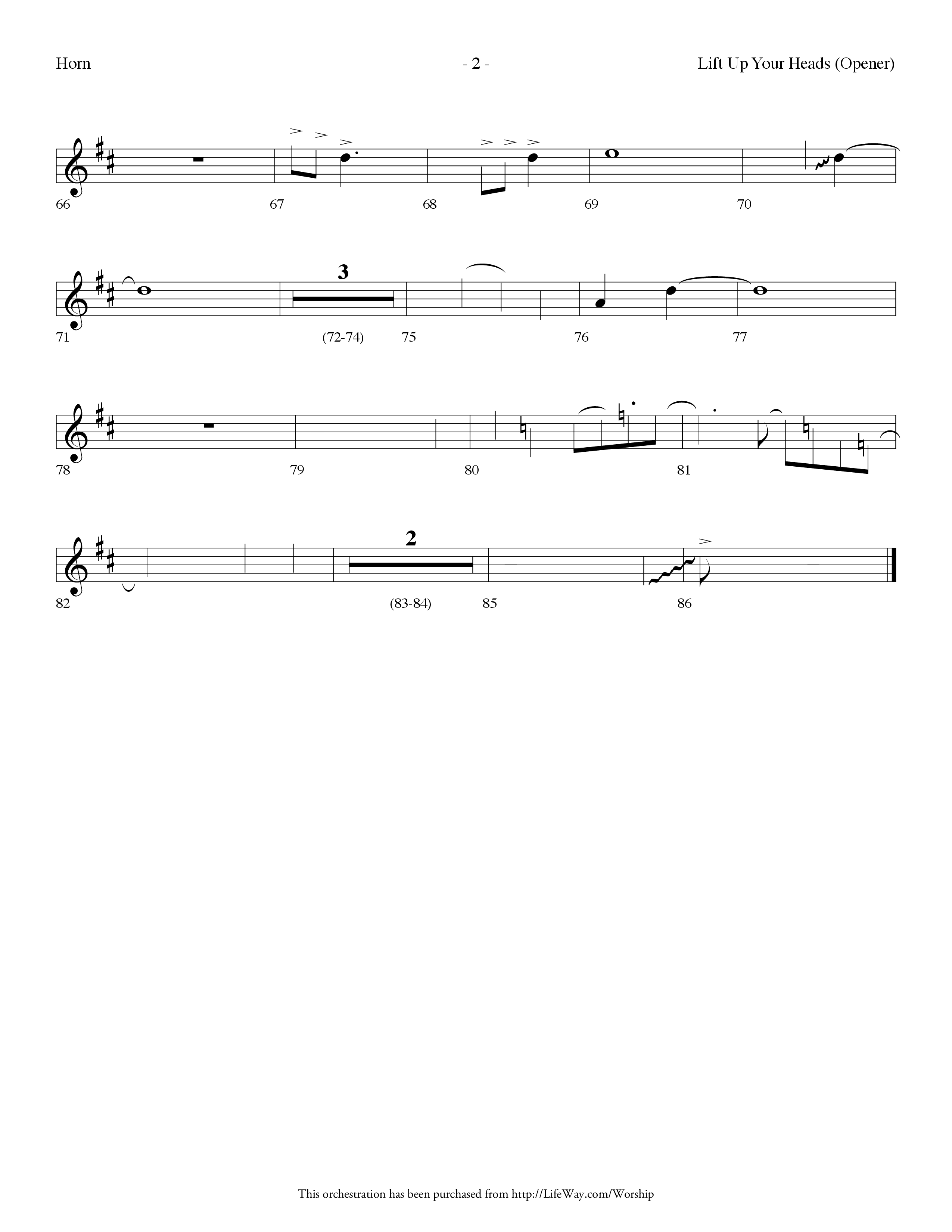Lift Up Your Heads (Choral Anthem SATB) French Horn (Lifeway Choral / Arr. Dennis Allen)