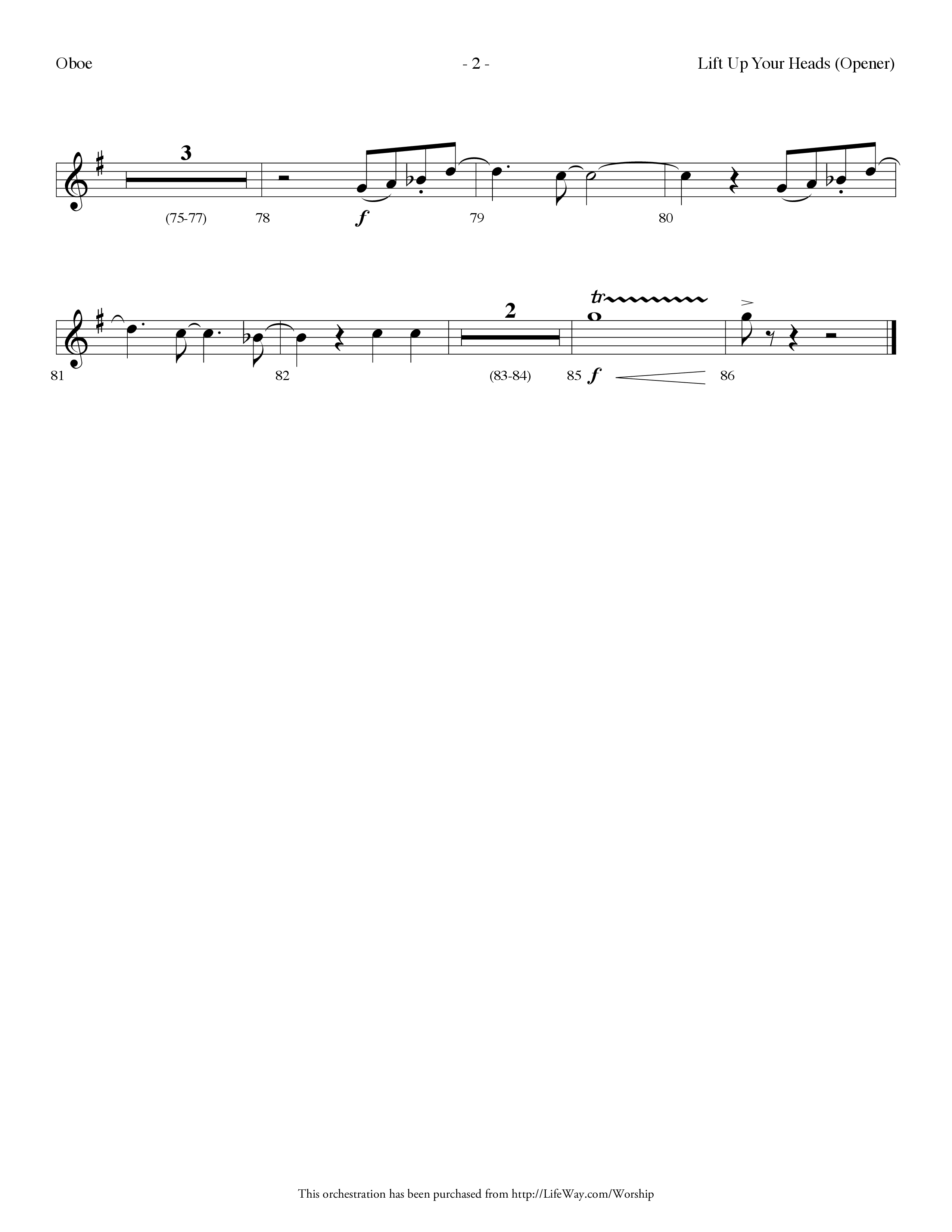 Lift Up Your Heads (Choral Anthem SATB) Oboe (Lifeway Choral / Arr. Dennis Allen)