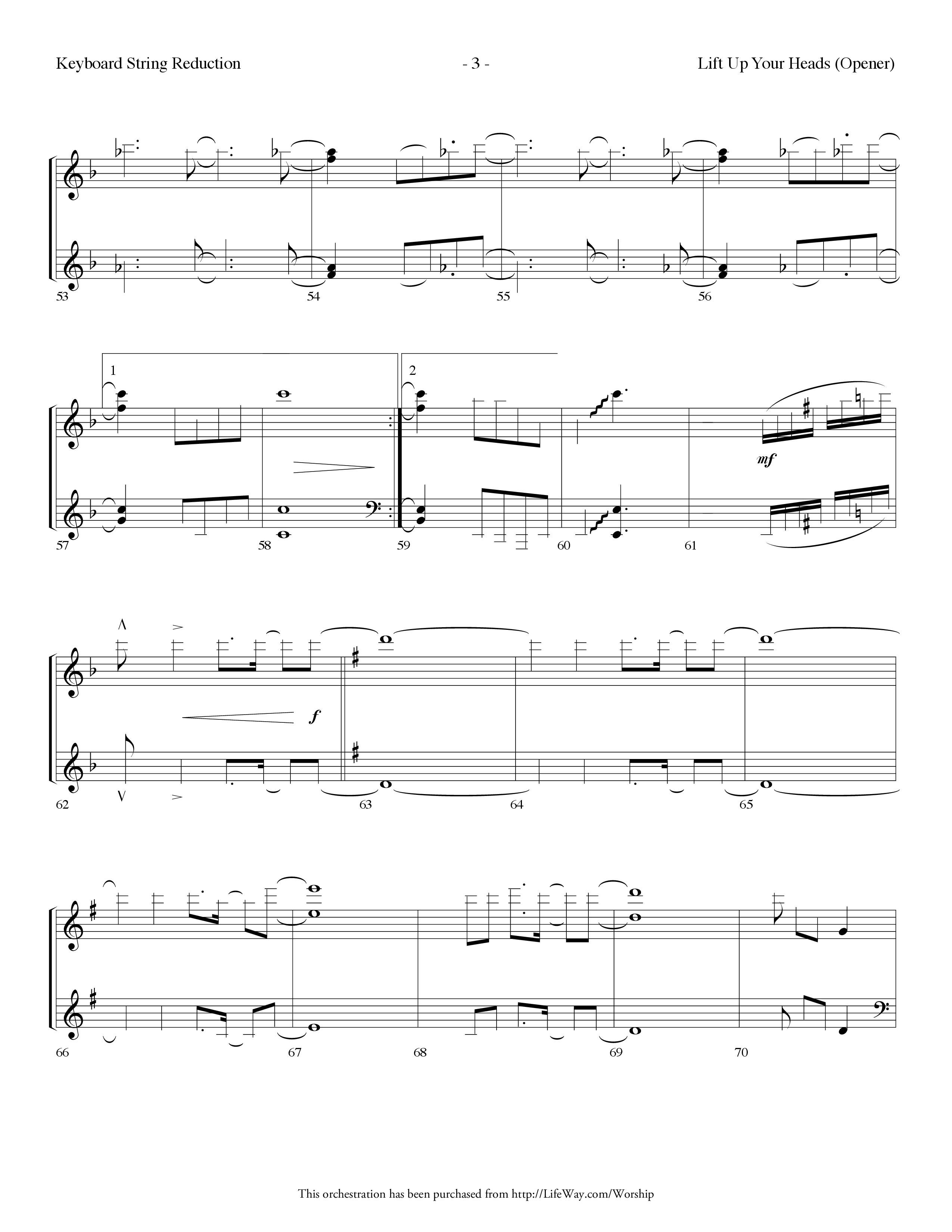 Lift Up Your Heads (Choral Anthem SATB) String Reduction (Lifeway Choral / Arr. Dennis Allen)
