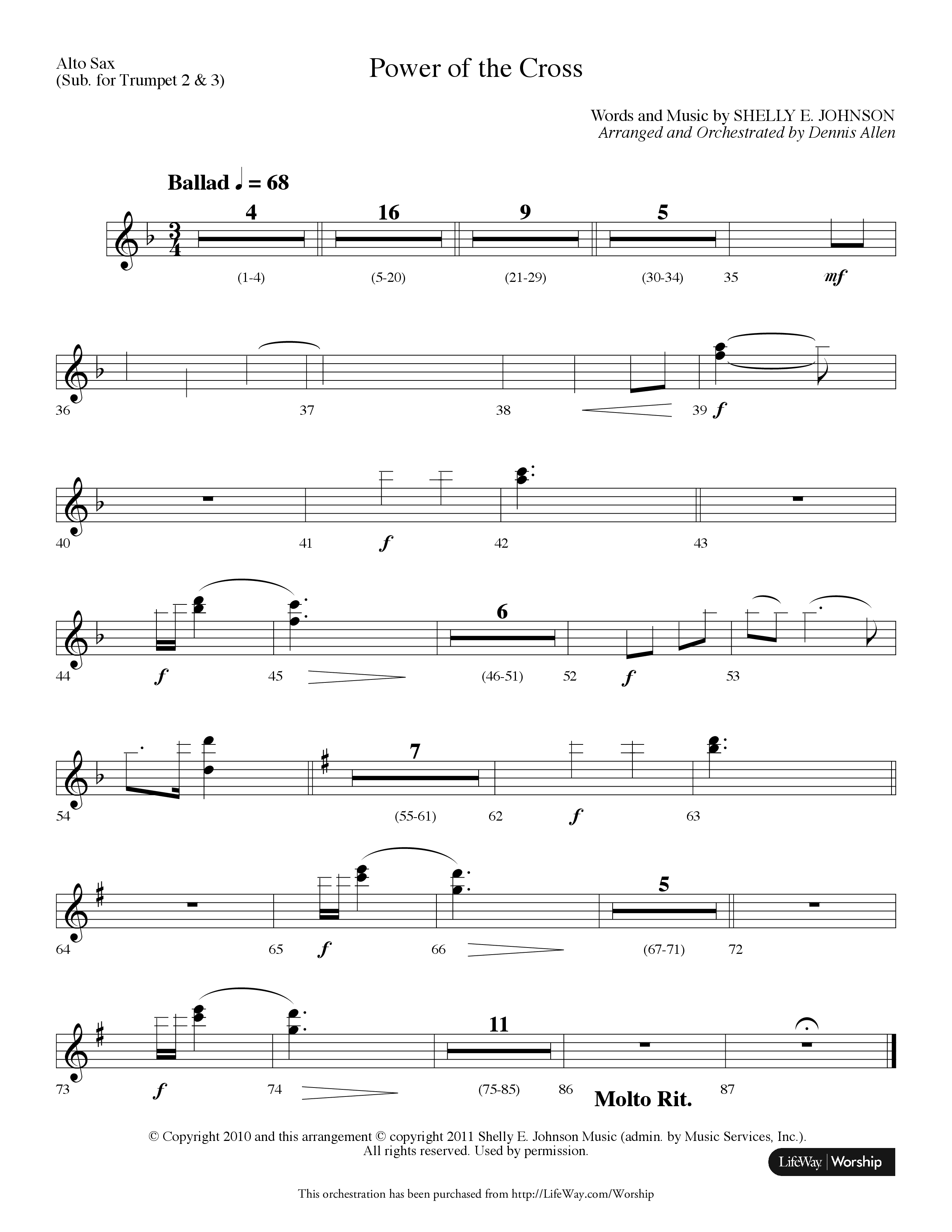 Power Of The Cross (Choral Anthem SATB) Alto Sax (Lifeway Choral / Arr. Dennis Allen)