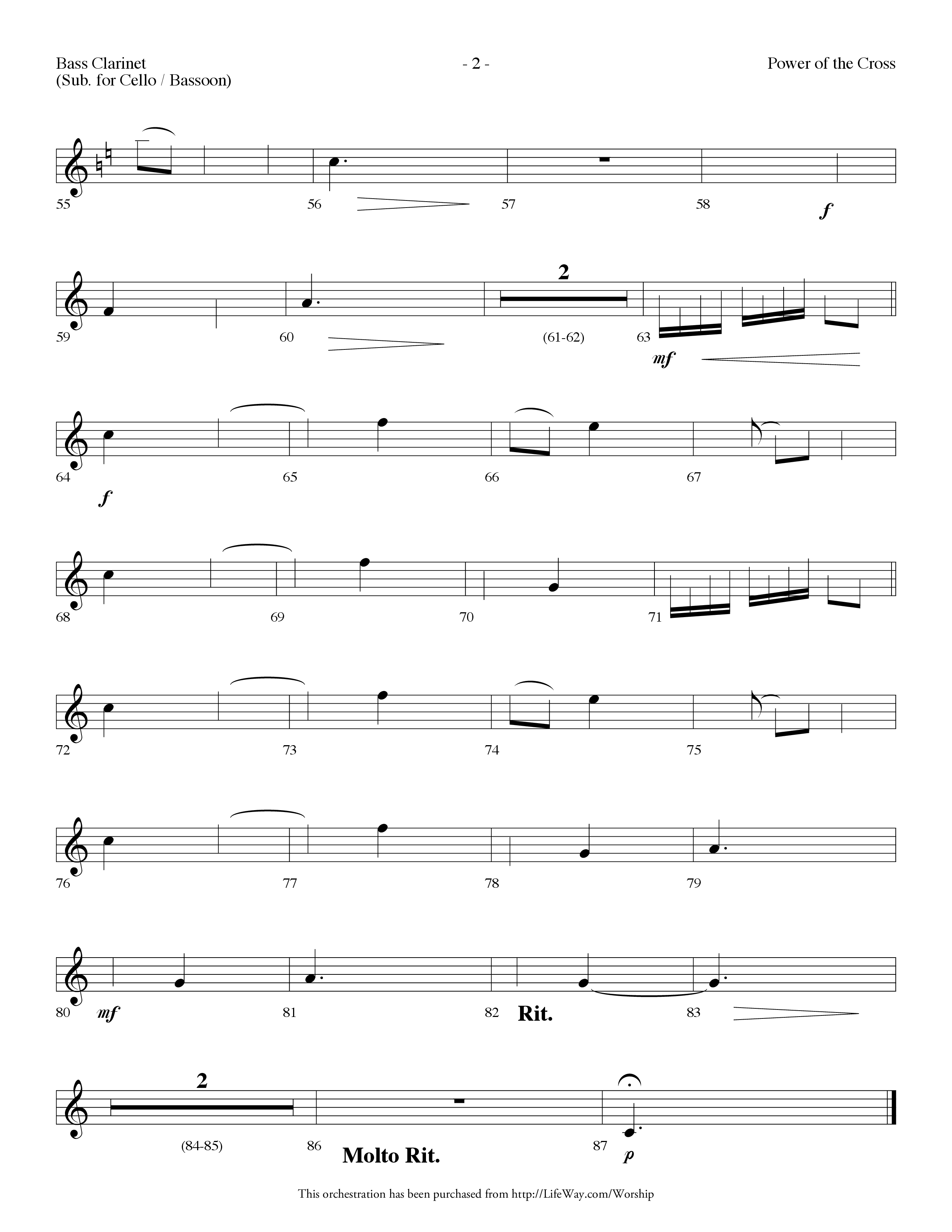 Power Of The Cross (Choral Anthem SATB) Bass Clarinet (Lifeway Choral / Arr. Dennis Allen)