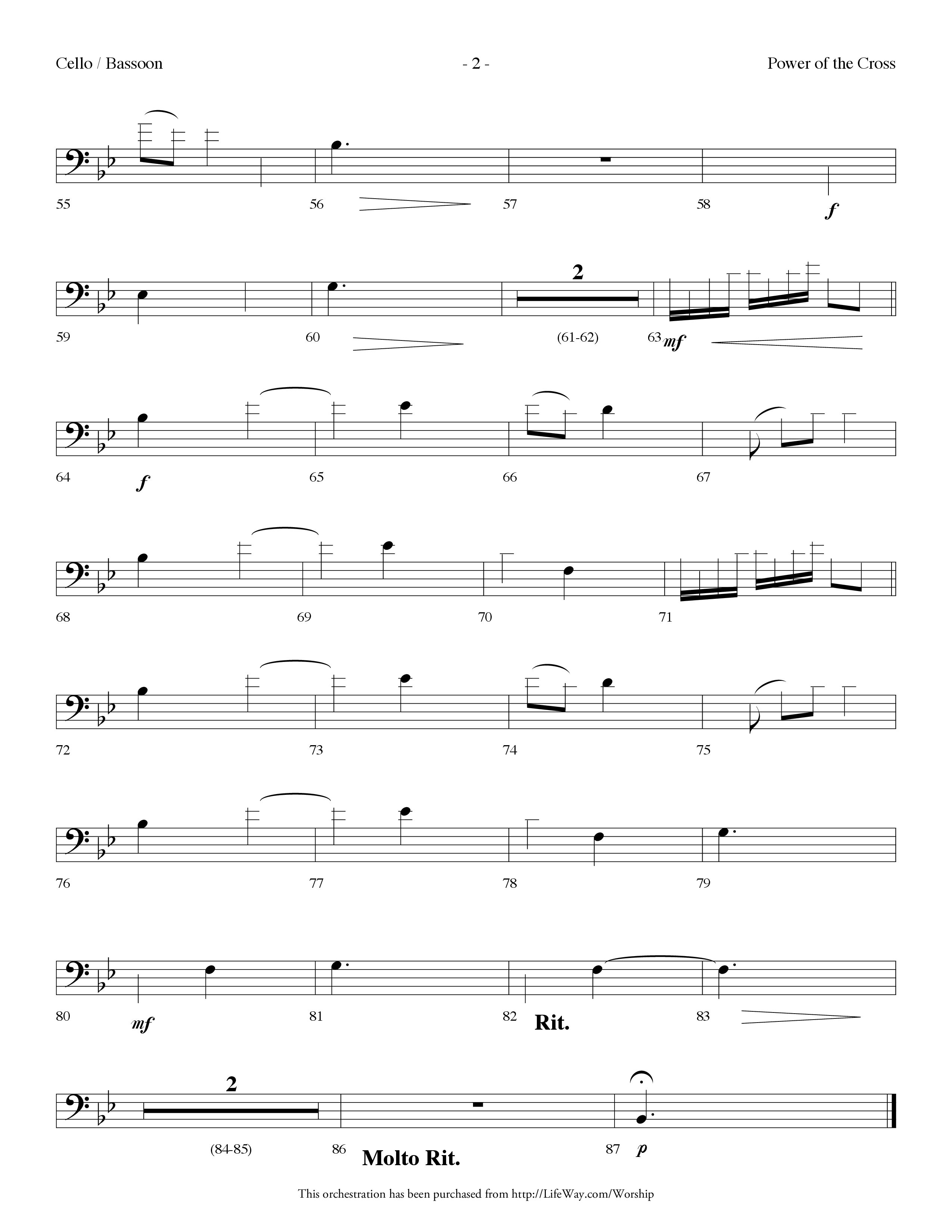 Power Of The Cross (Choral Anthem SATB) Cello (Lifeway Choral / Arr. Dennis Allen)