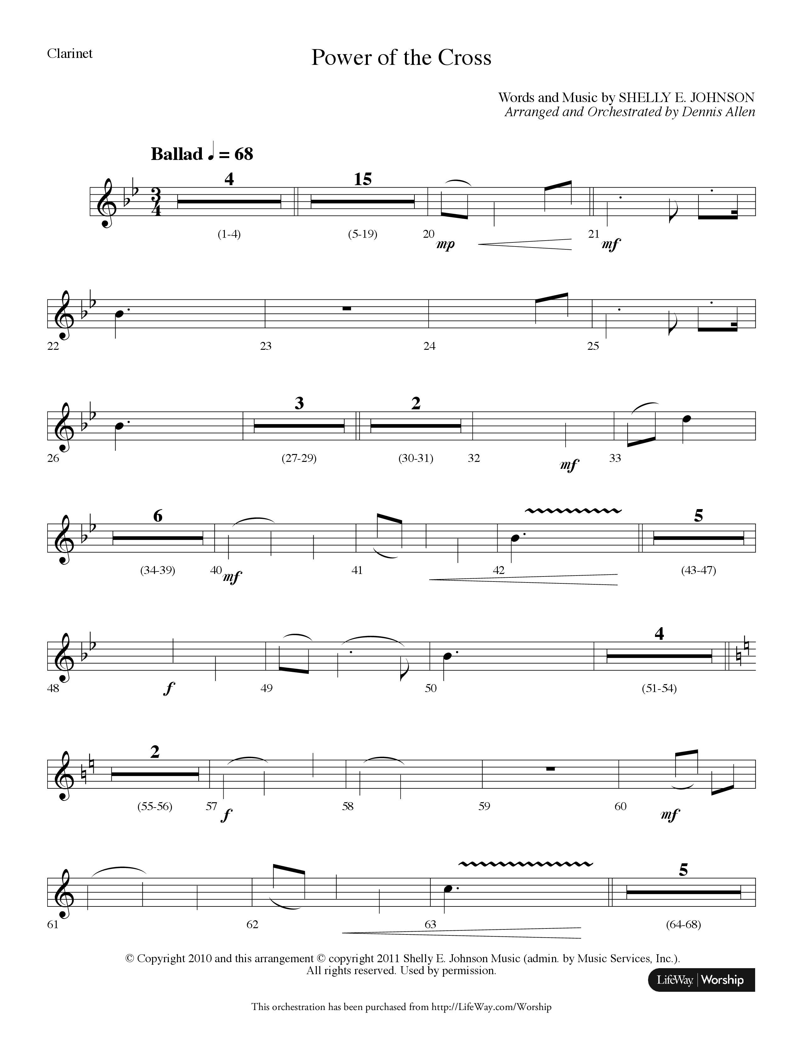 Power Of The Cross (Choral Anthem SATB) Clarinet (Lifeway Choral / Arr. Dennis Allen)