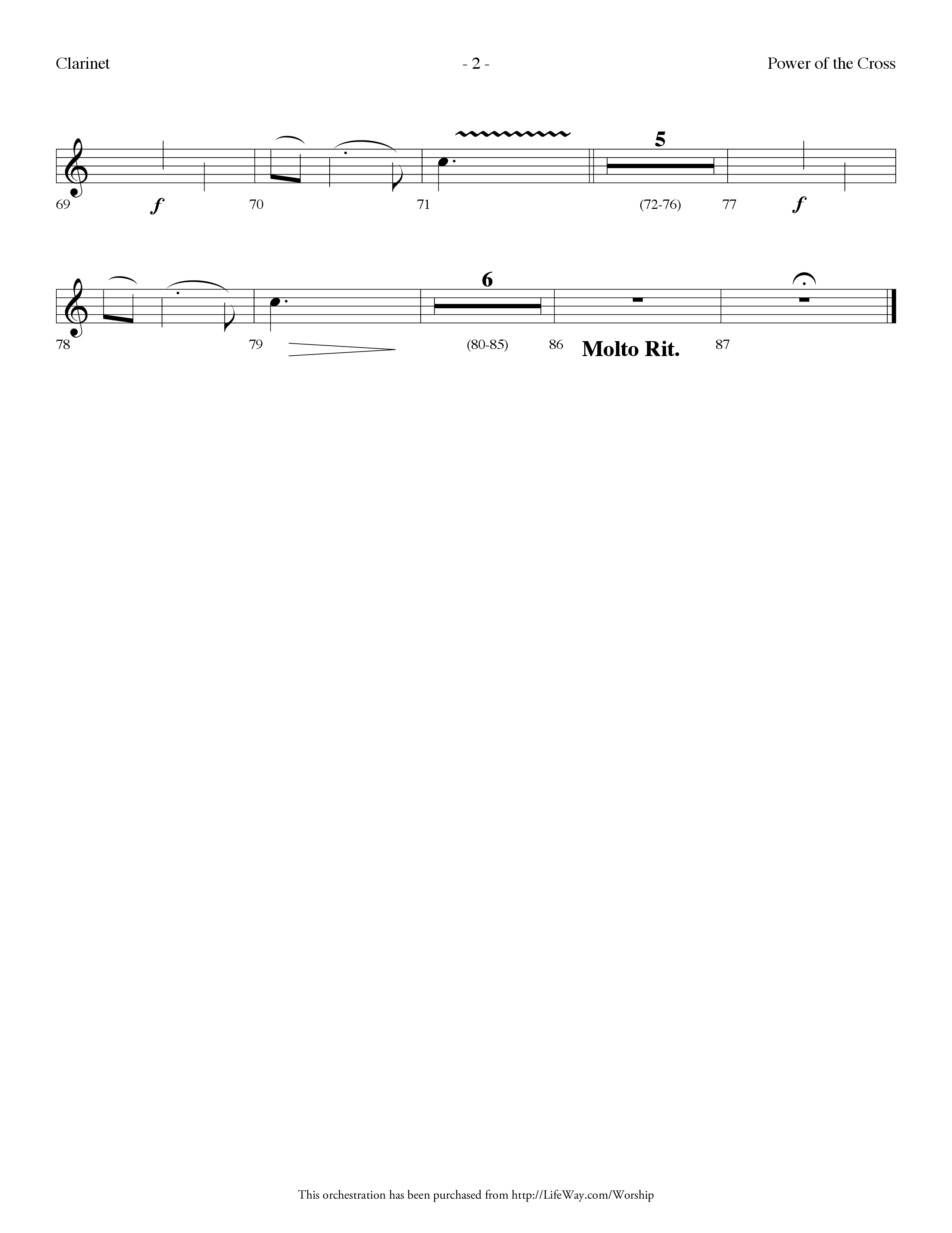 Power Of The Cross (Choral Anthem SATB) Clarinet (Lifeway Choral / Arr. Dennis Allen)