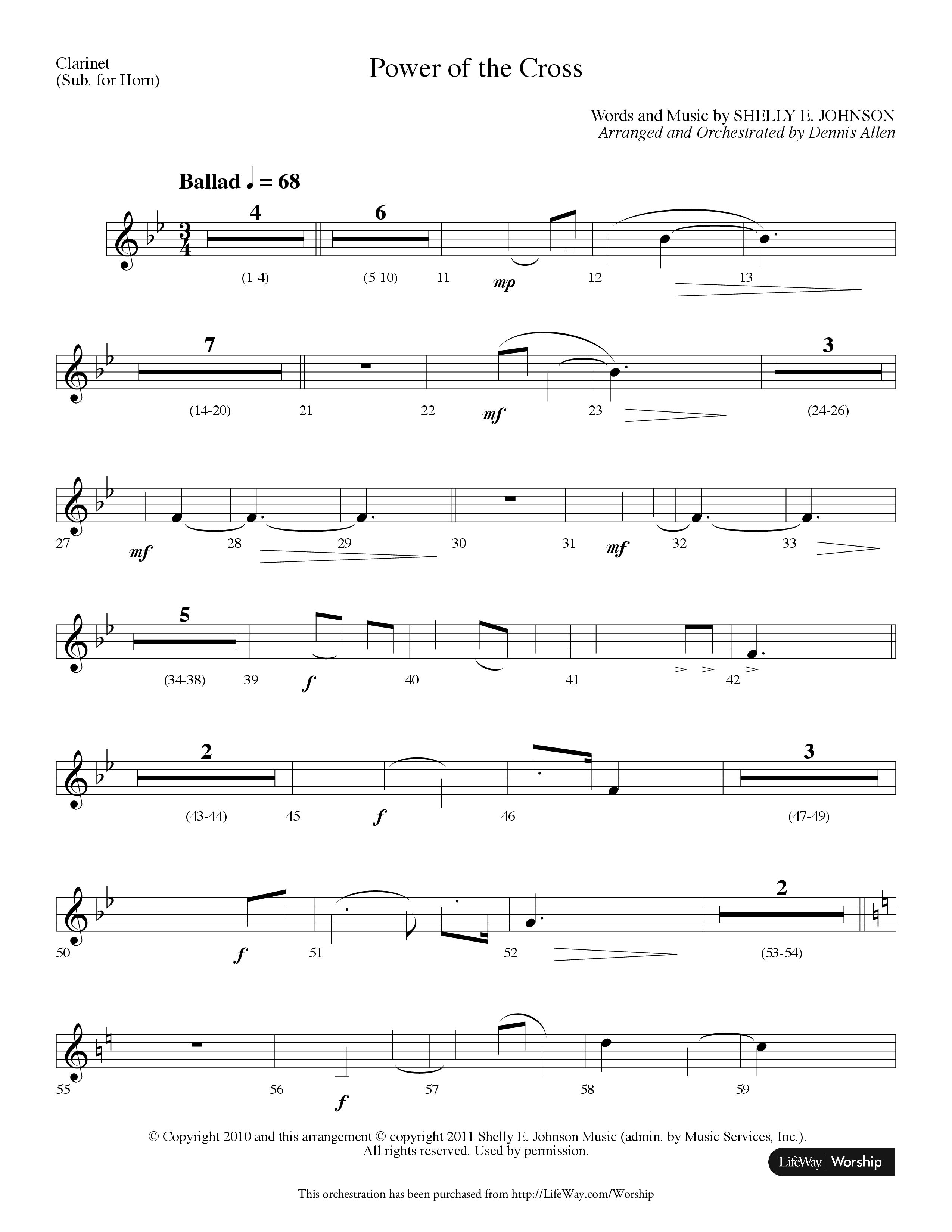 Power Of The Cross (Choral Anthem SATB) Clarinet (Lifeway Choral / Arr. Dennis Allen)