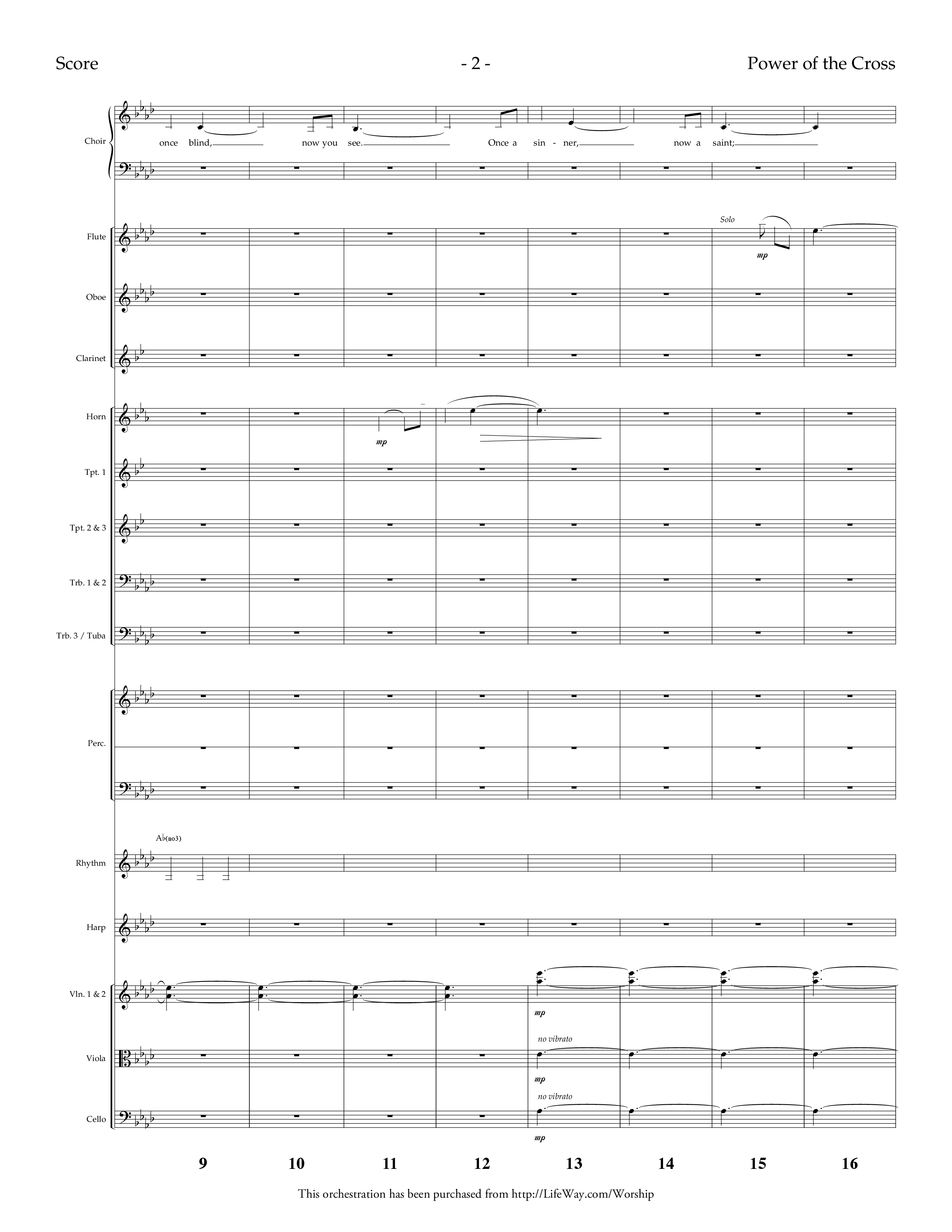 Power Of The Cross (Choral Anthem SATB) Orchestration (Lifeway Choral / Arr. Dennis Allen)