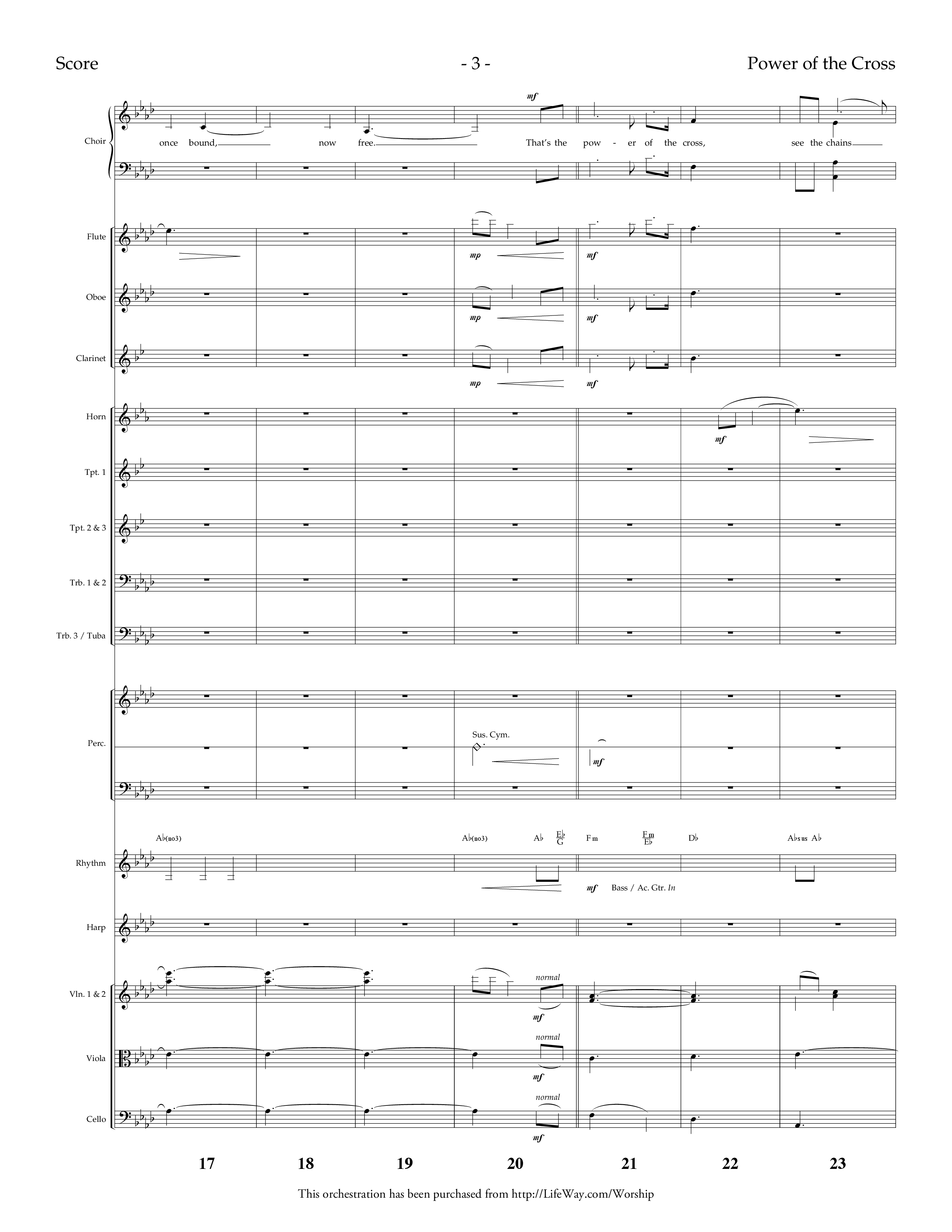 Power Of The Cross (Choral Anthem SATB) Orchestration (Lifeway Choral / Arr. Dennis Allen)