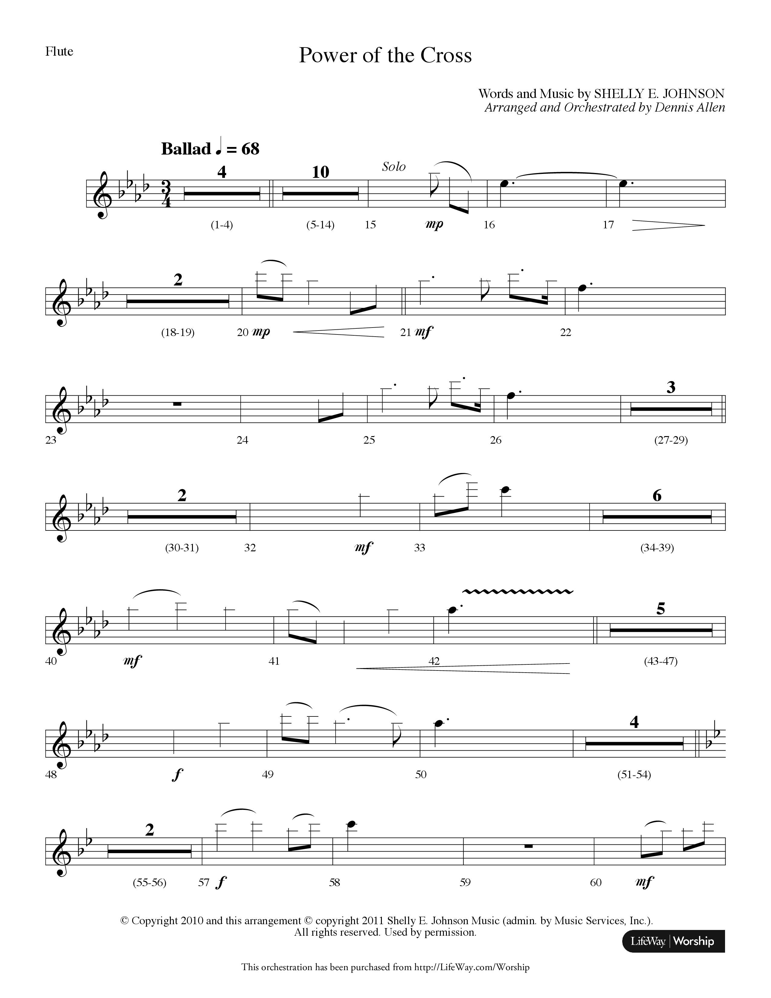 Power Of The Cross (Choral Anthem SATB) Flute (Lifeway Choral / Arr. Dennis Allen)
