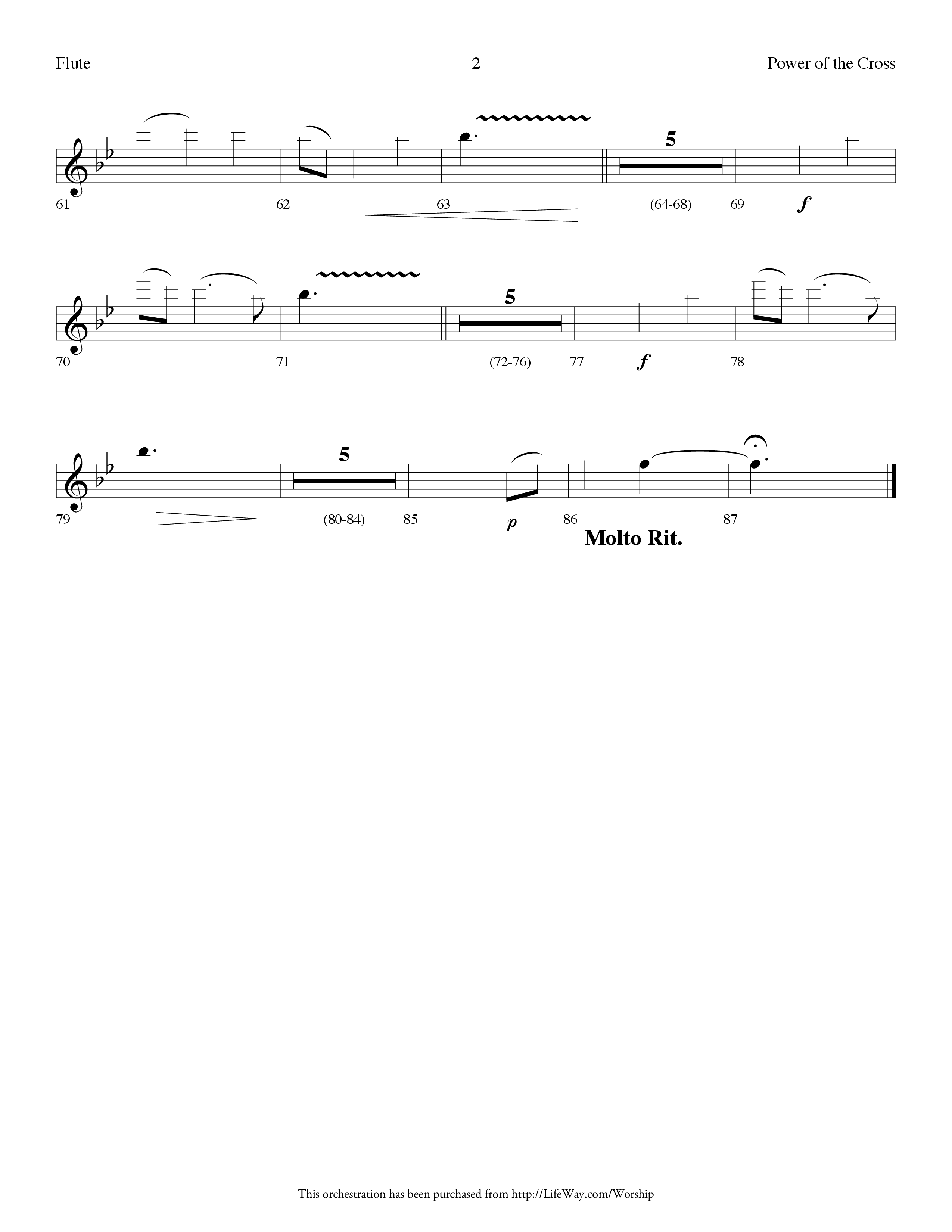 Power Of The Cross (Choral Anthem SATB) Flute (Lifeway Choral / Arr. Dennis Allen)