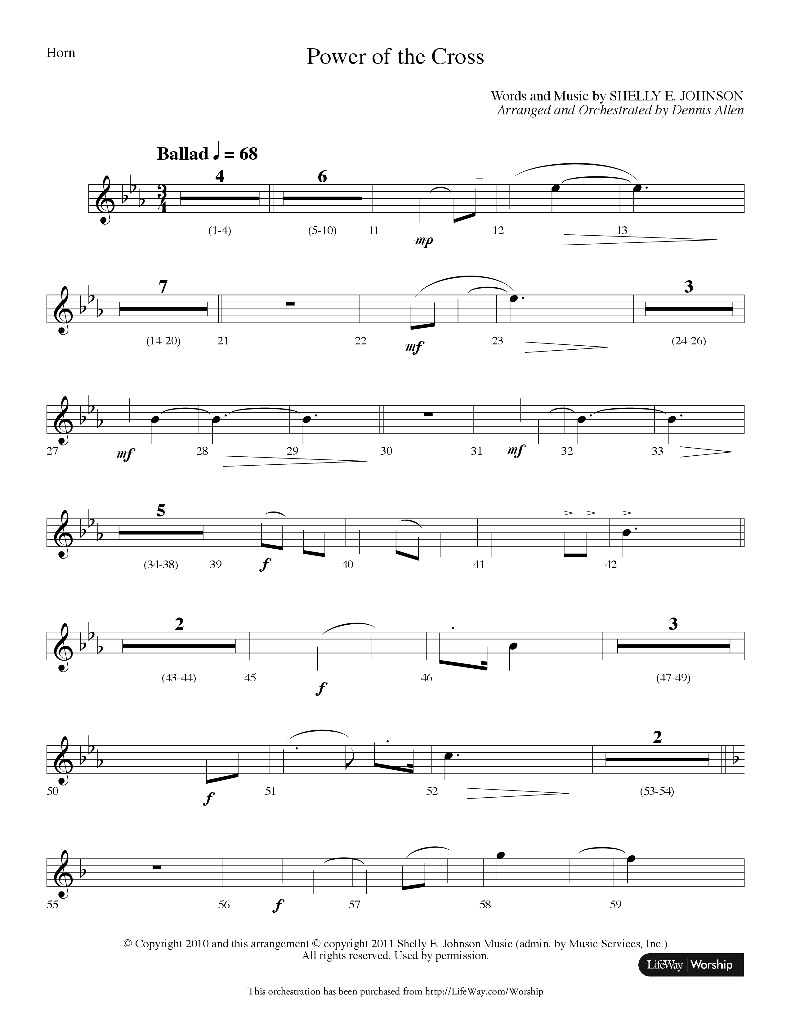 Power Of The Cross (Choral Anthem SATB) French Horn (Lifeway Choral / Arr. Dennis Allen)