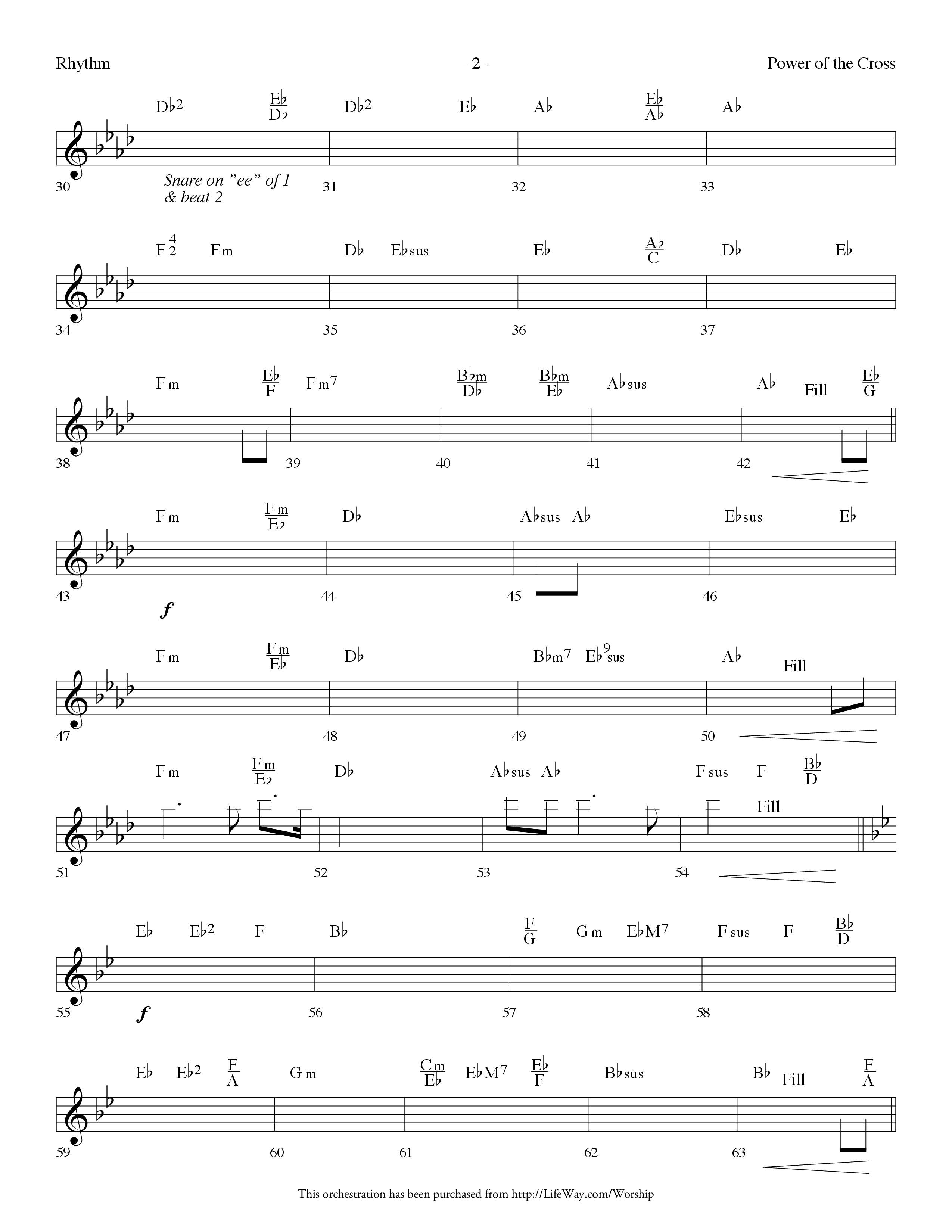 Power Of The Cross (Choral Anthem SATB) Rhythm Chart (Lifeway Choral / Arr. Dennis Allen)
