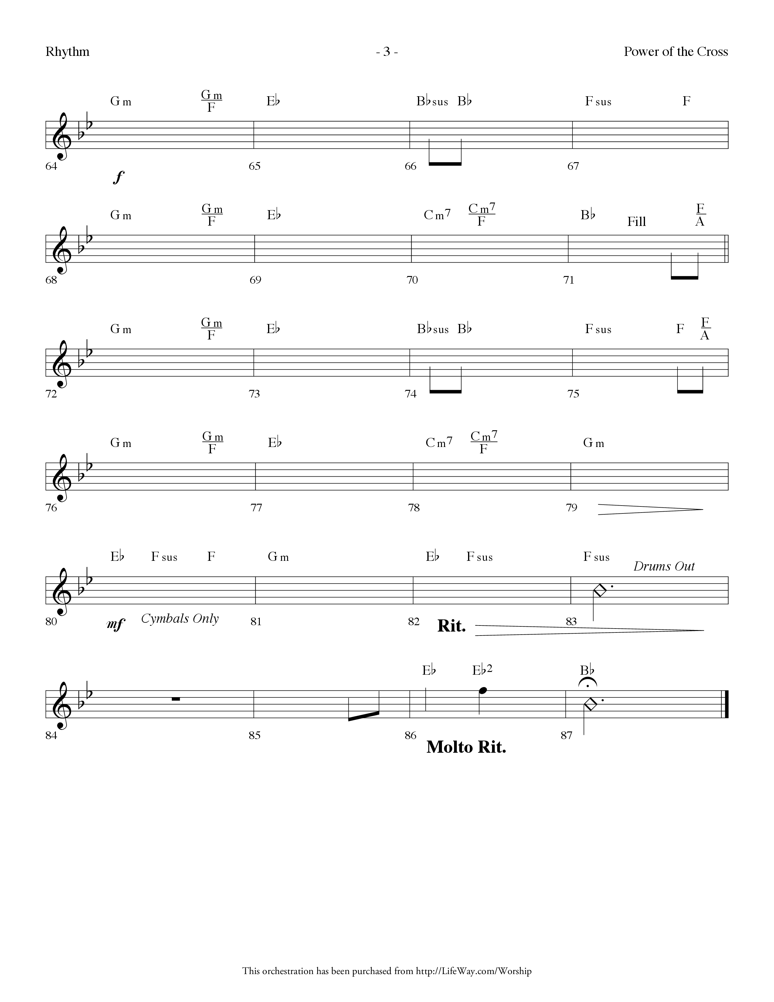 Power Of The Cross (Choral Anthem SATB) Rhythm Chart (Lifeway Choral / Arr. Dennis Allen)