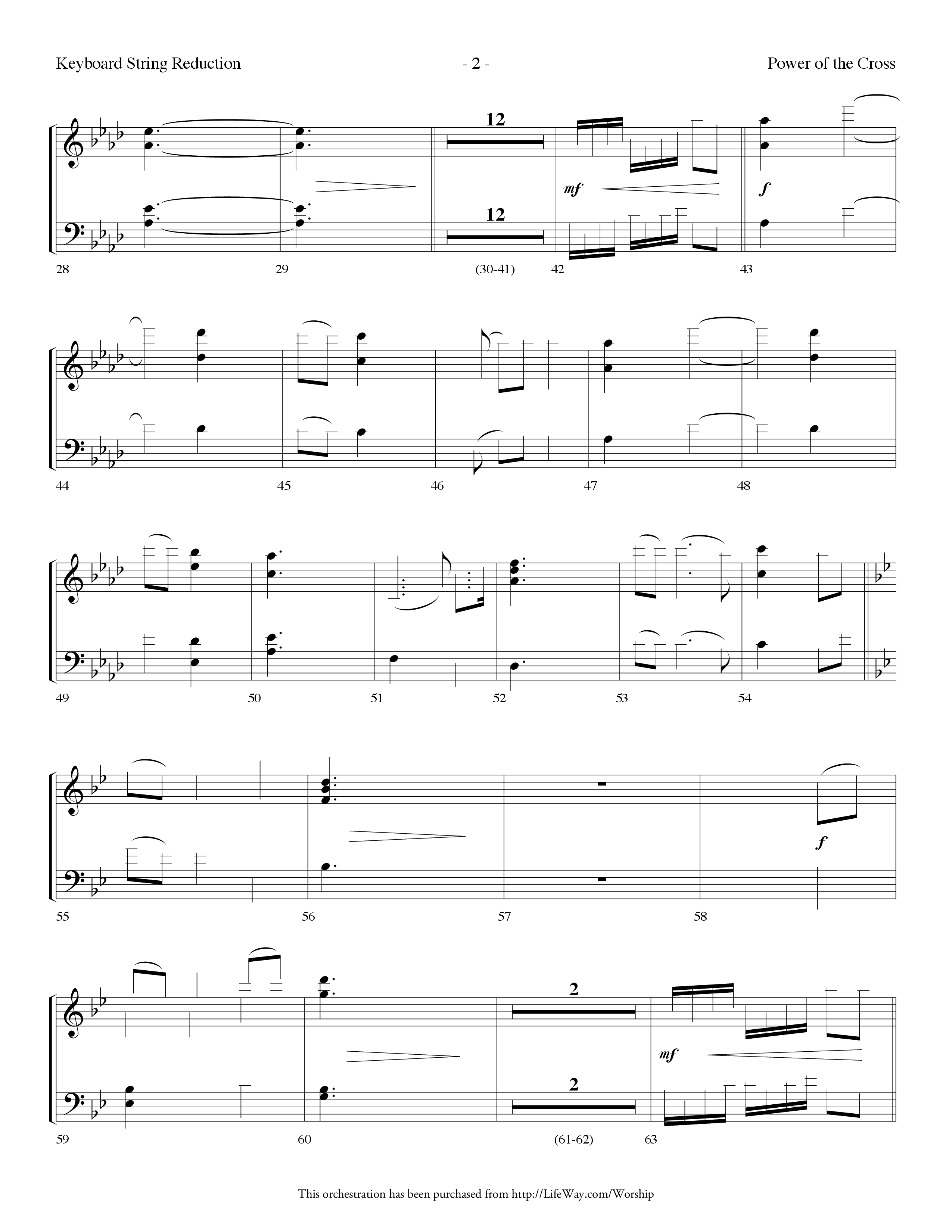 Power Of The Cross (Choral Anthem SATB) String Reduction (Lifeway Choral / Arr. Dennis Allen)