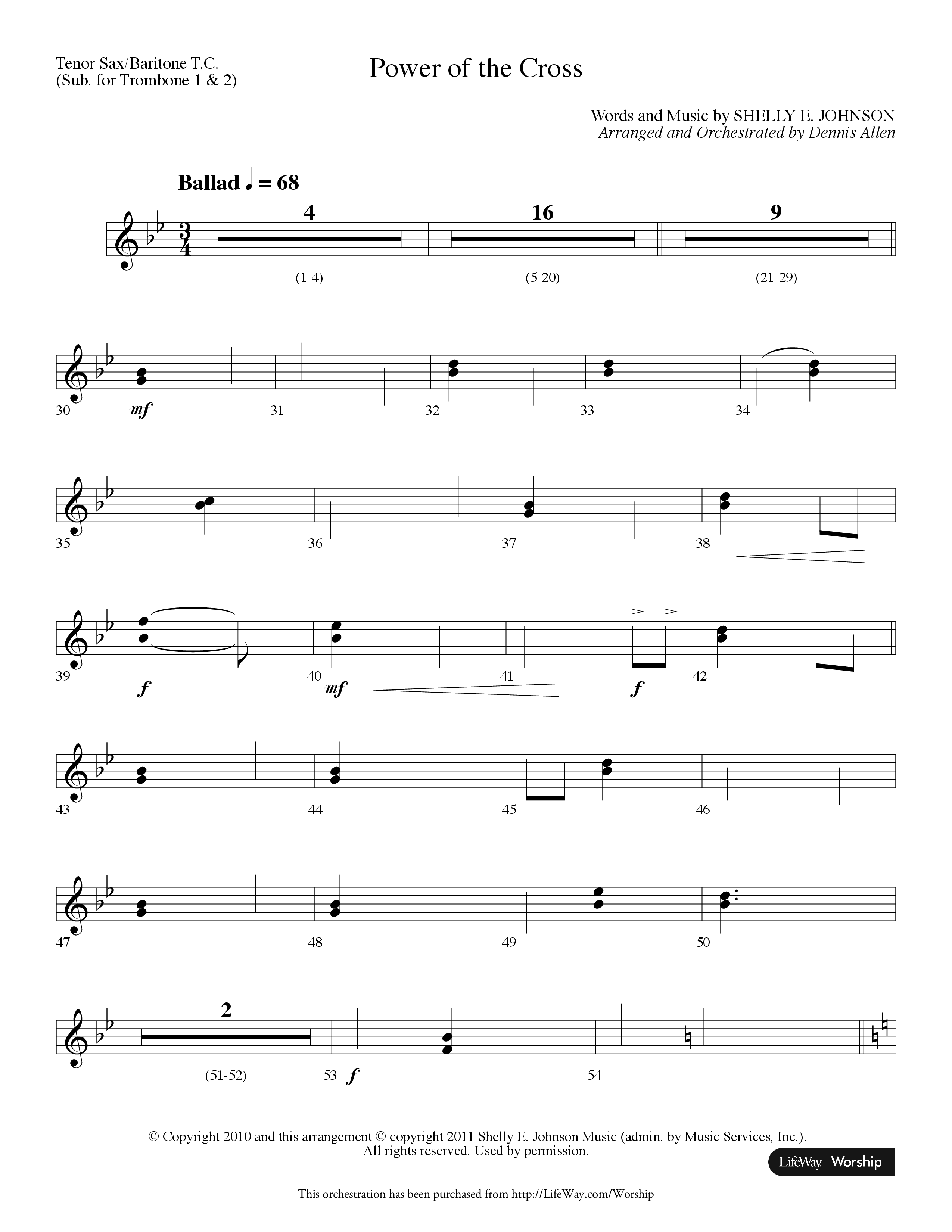 Power Of The Cross (Choral Anthem SATB) Tenor Sax/Baritone T.C. (Lifeway Choral / Arr. Dennis Allen)