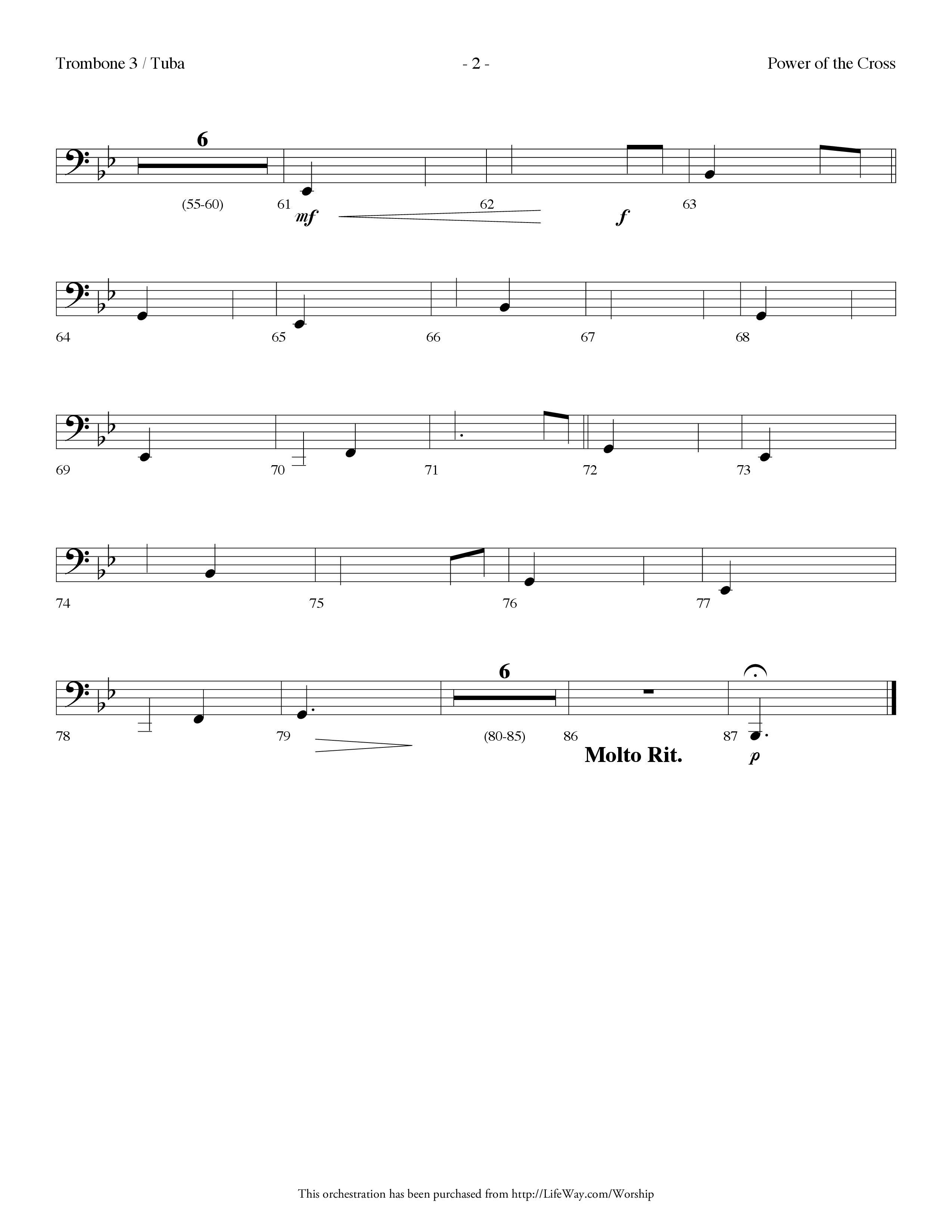 Power Of The Cross (Choral Anthem SATB) Trombone 3/Tuba (Lifeway Choral / Arr. Dennis Allen)