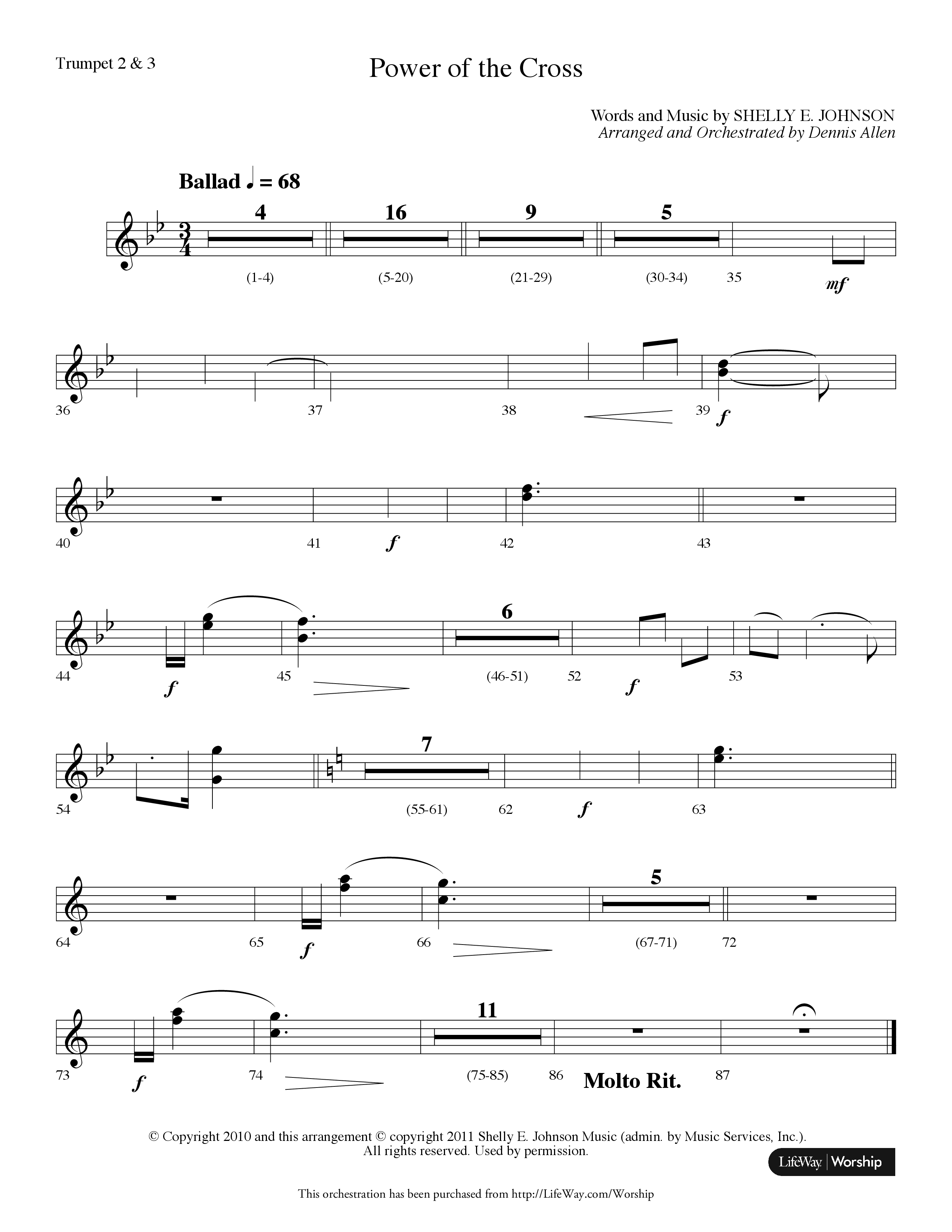 Power Of The Cross (Choral Anthem SATB) Trumpet 2/3 (Lifeway Choral / Arr. Dennis Allen)