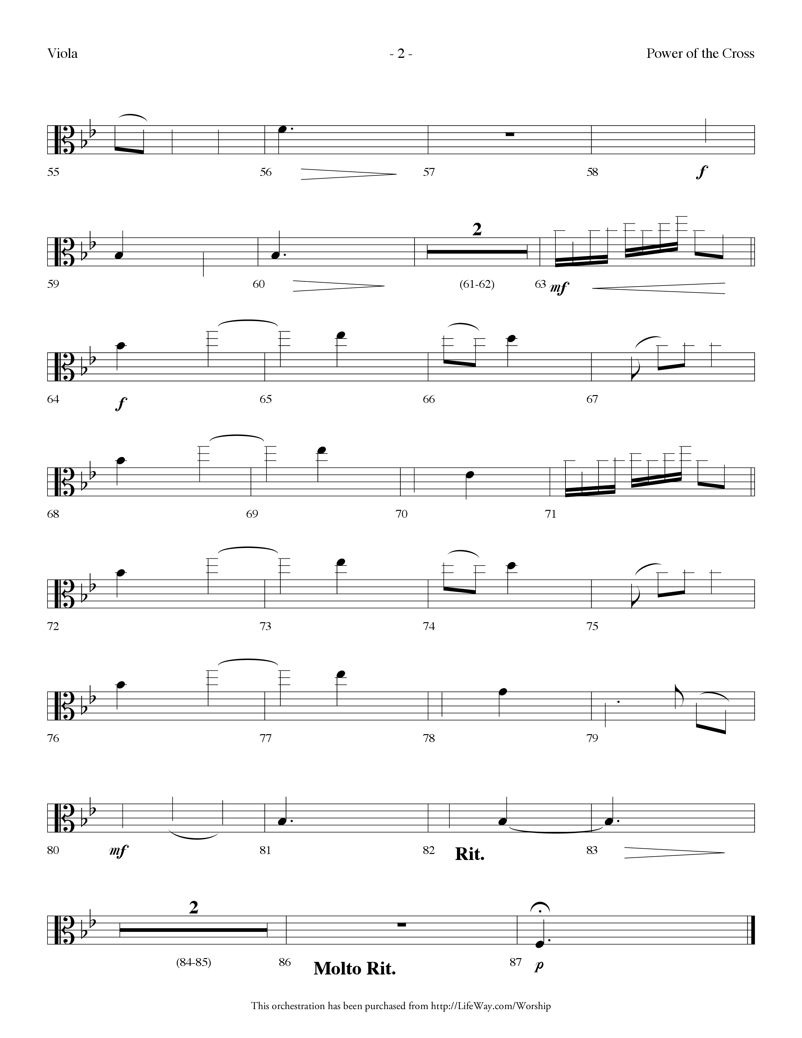 Power Of The Cross (Choral Anthem SATB) Viola (Lifeway Choral / Arr. Dennis Allen)