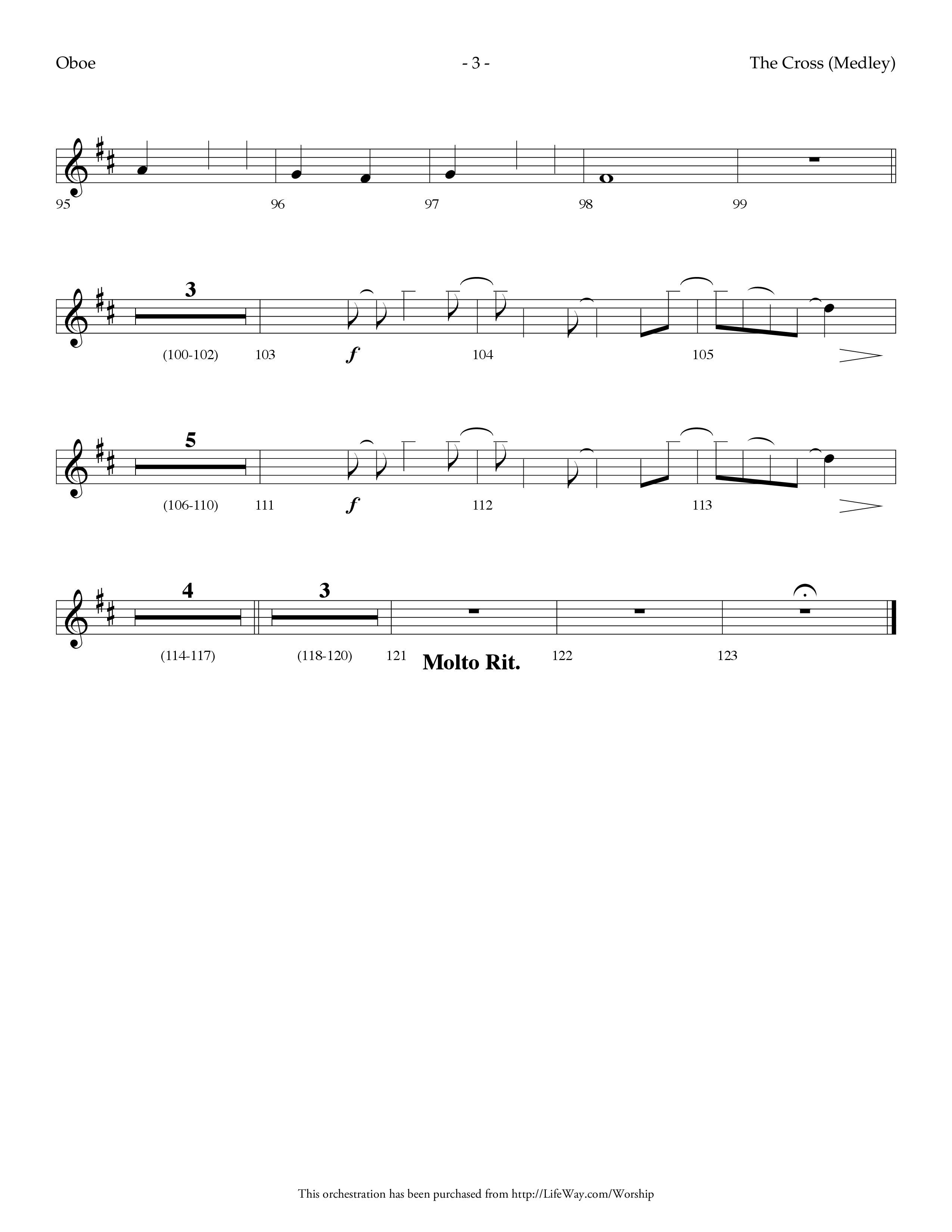 The Cross (Medley) (with At The Cross, There Is A Fountain, The Wonderful Cross) (Choral Anthem SATB) Oboe (Lifeway Choral / Arr. Dennis Allen)