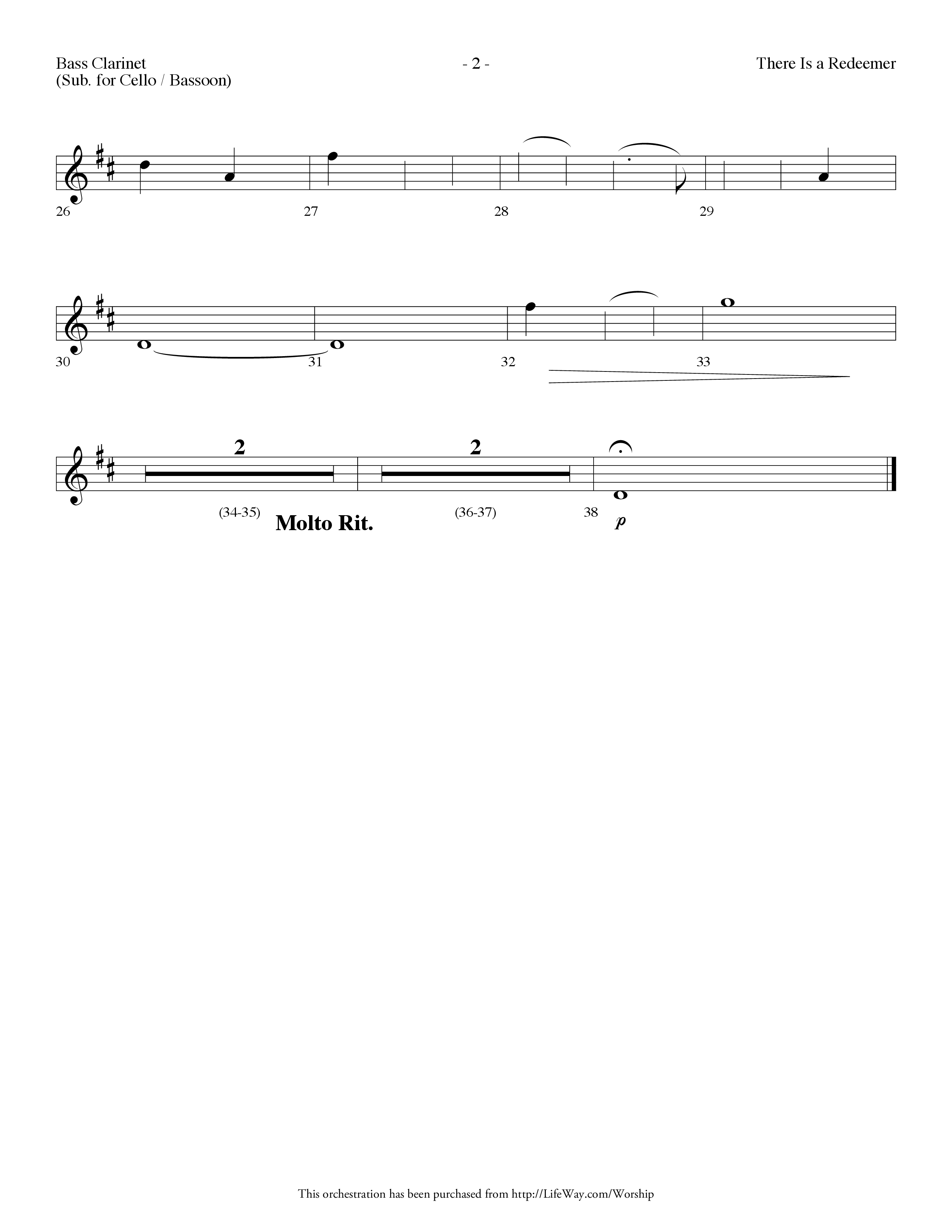 There Is A Redeemer (Choral Anthem SATB) Bass Clarinet (Lifeway Choral / Arr. Dennis Allen)