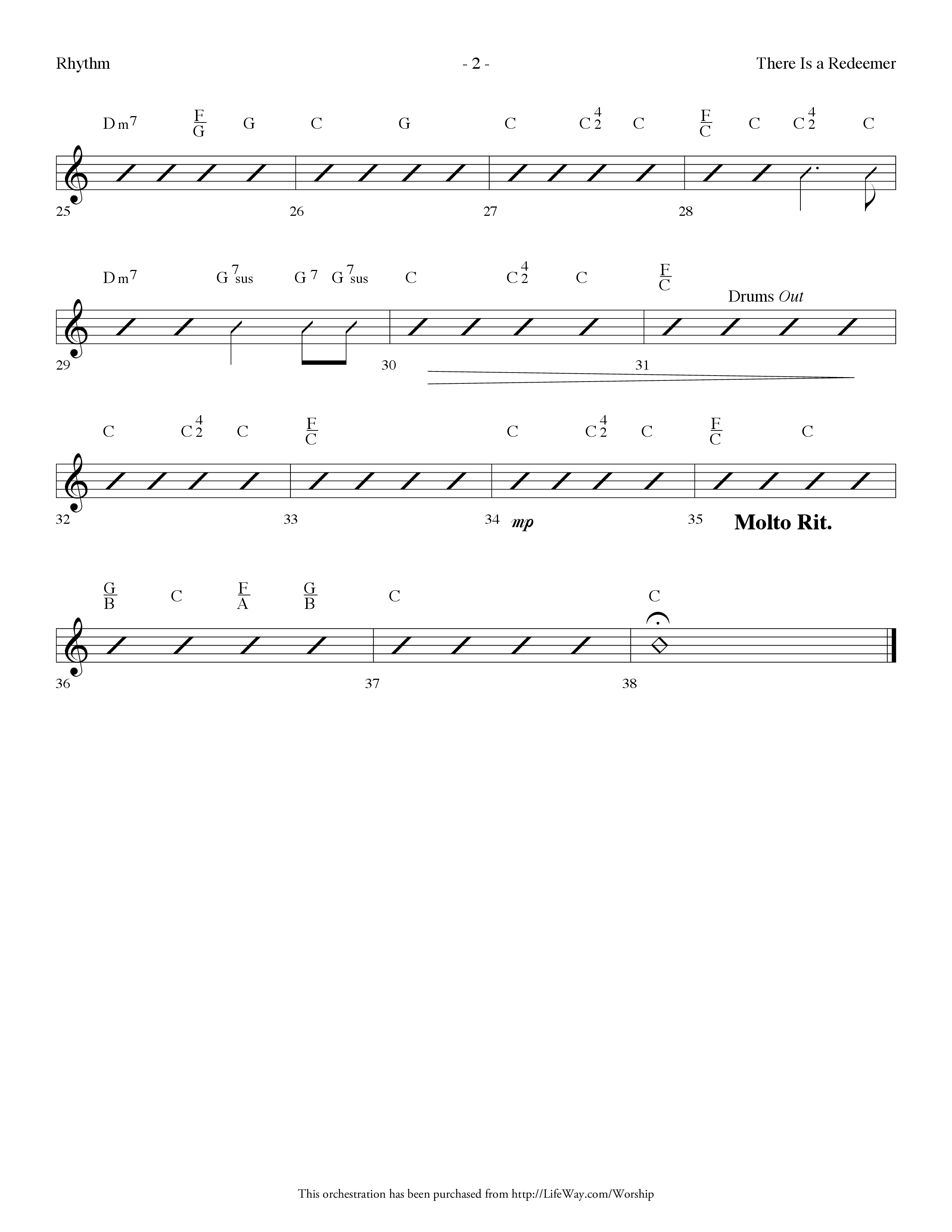 There Is A Redeemer (Choral Anthem SATB) Rhythm Chart (Lifeway Choral / Arr. Dennis Allen)