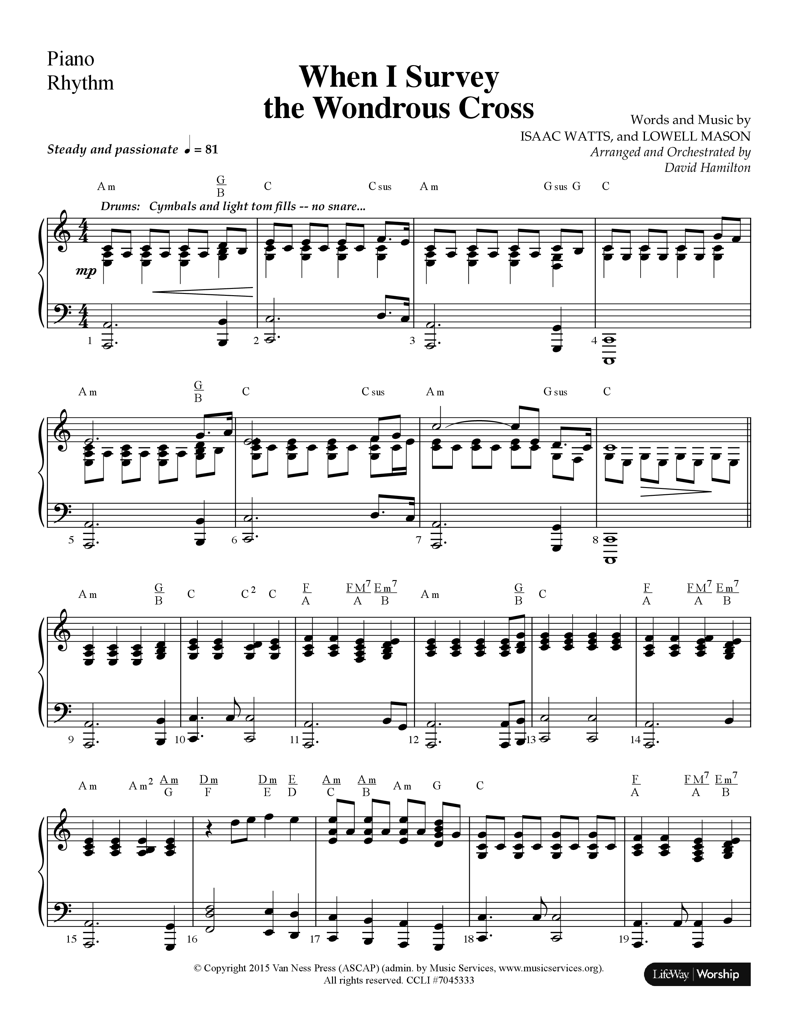 The Power Of The Cross (4 Song Choral Collection) Song 4 (Rhythm) (Lifeway Choral / Arr. David Hamilton)