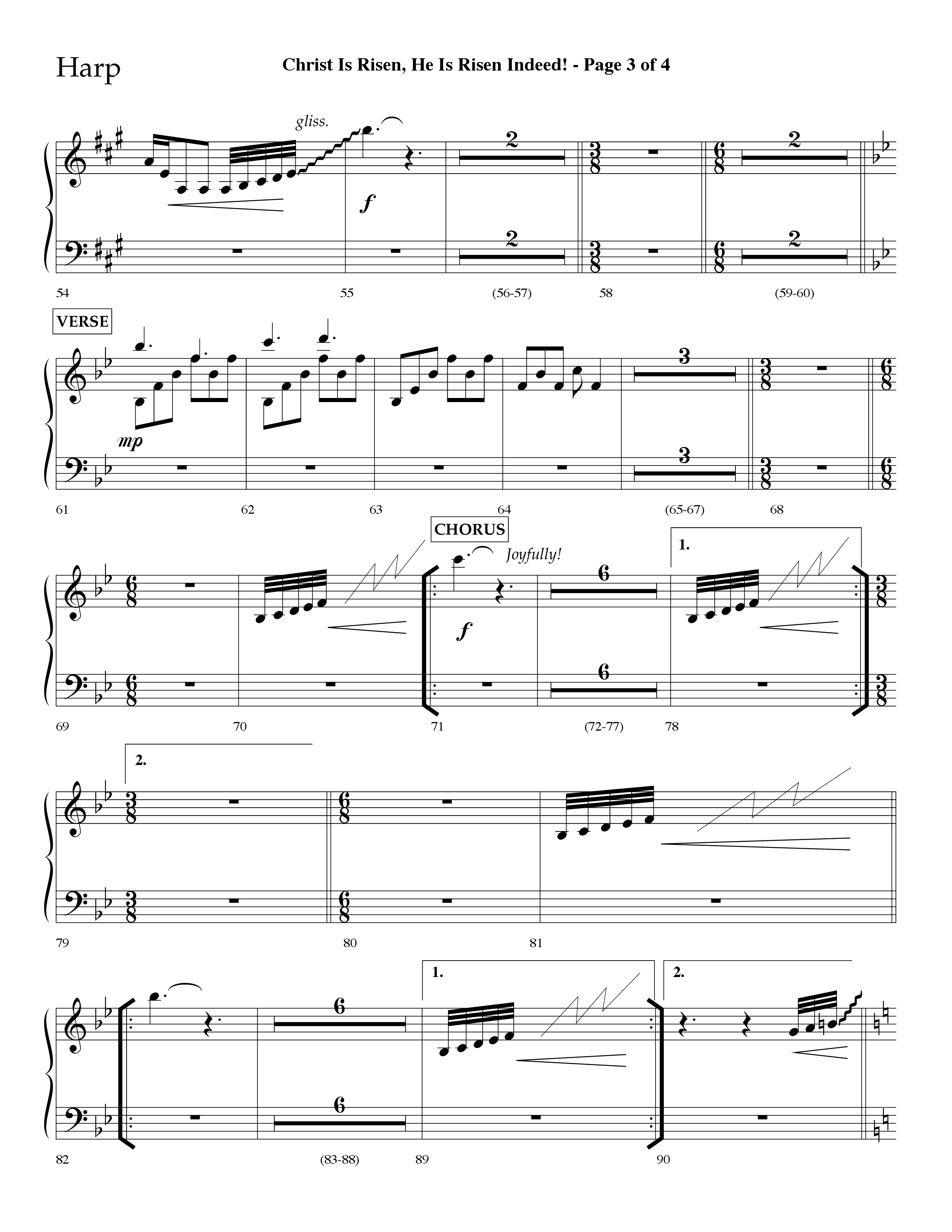 Christ Is Risen He Is Risen Indeed (Choral Anthem SATB) Harp (Lifeway Choral / Arr. David Hamilton)