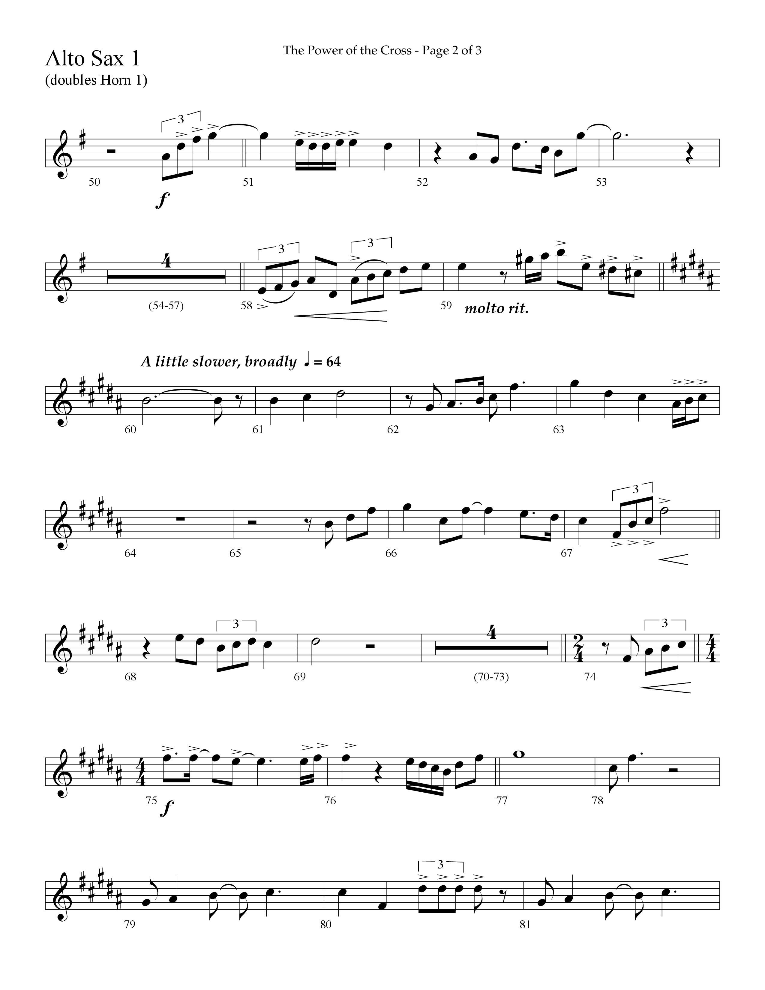 The Power Of The Cross (Choral Anthem SATB) Alto Sax (Lifeway Choral / Arr. David Hamilton)
