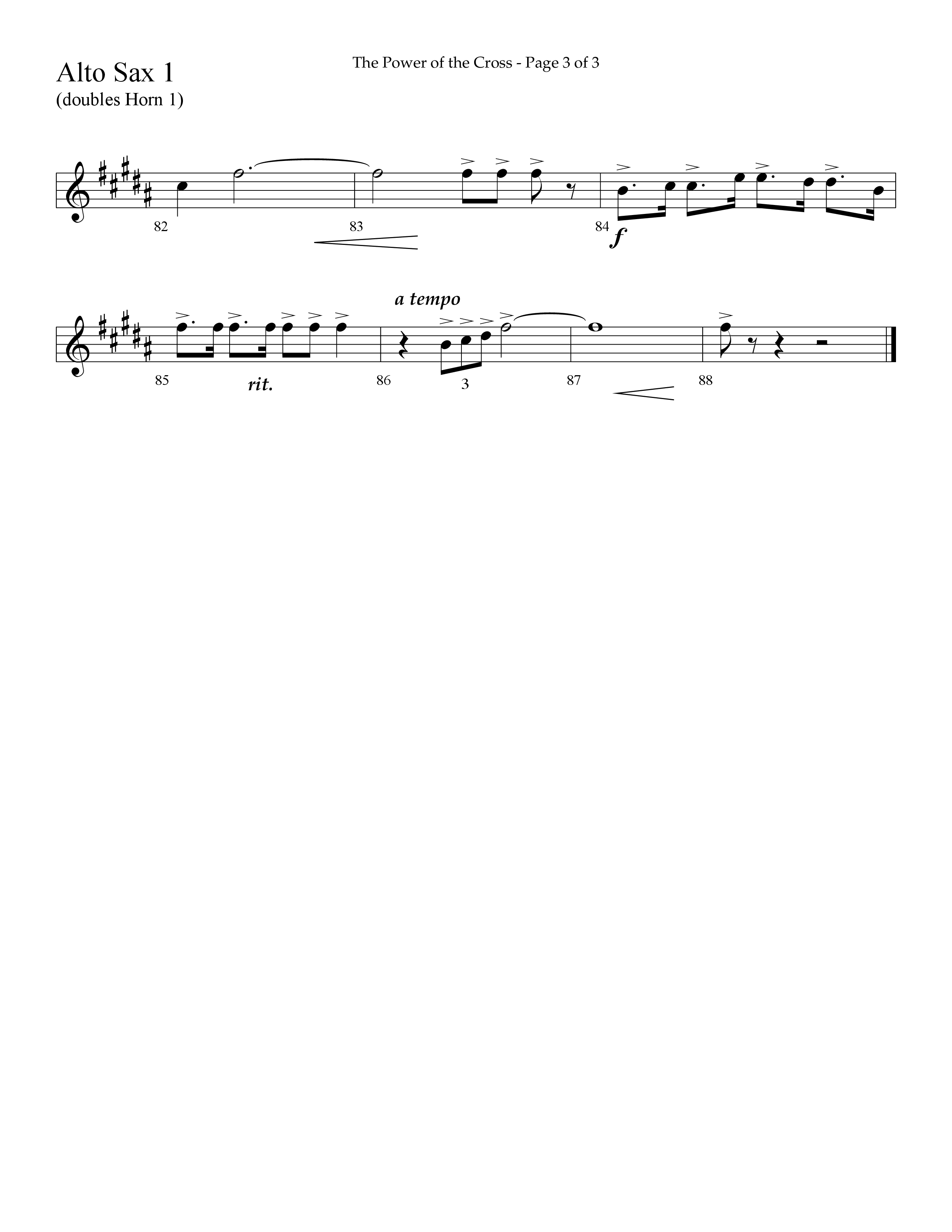 The Power Of The Cross (Choral Anthem SATB) Alto Sax (Lifeway Choral / Arr. David Hamilton)