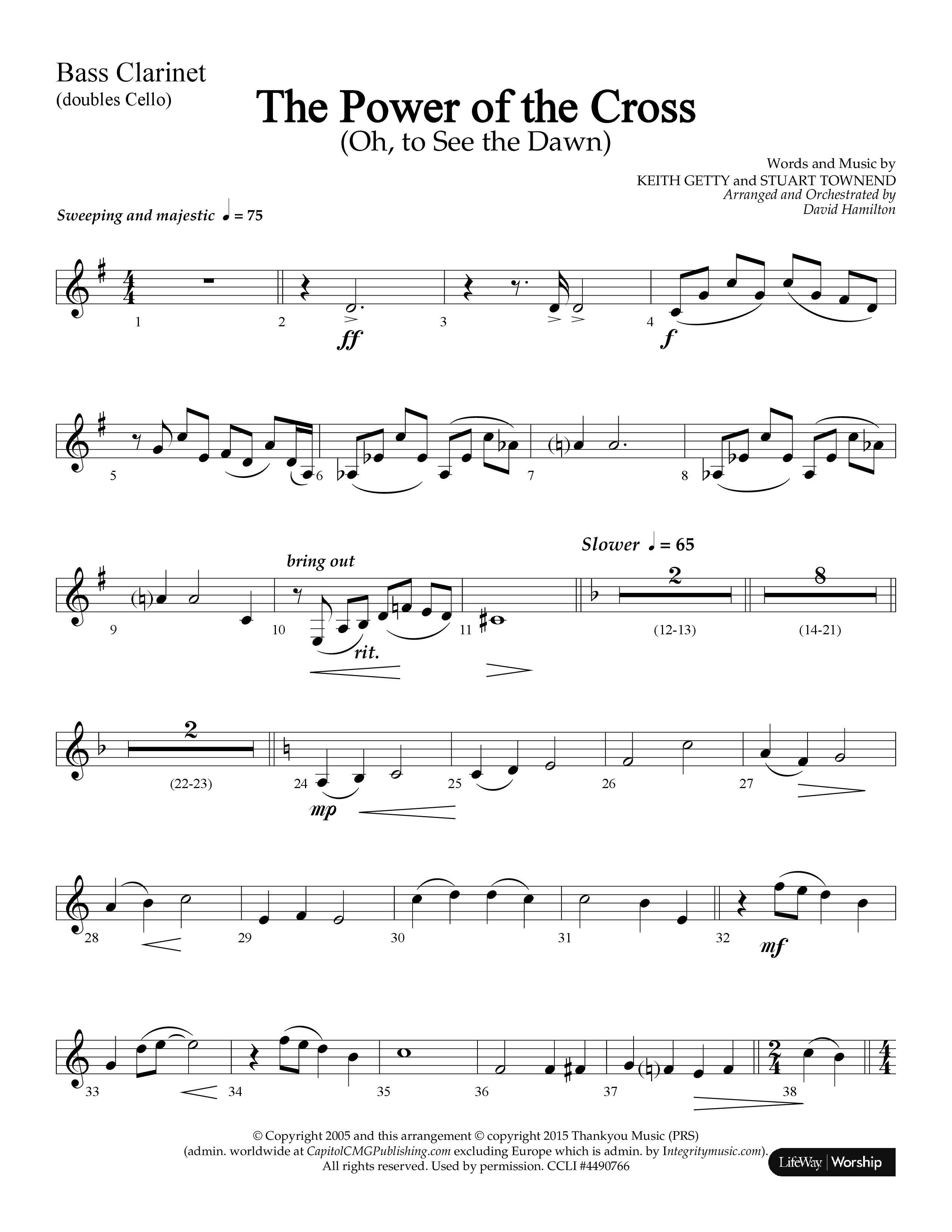 The Power Of The Cross (Choral Anthem SATB) Bass Clarinet (Lifeway Choral / Arr. David Hamilton)