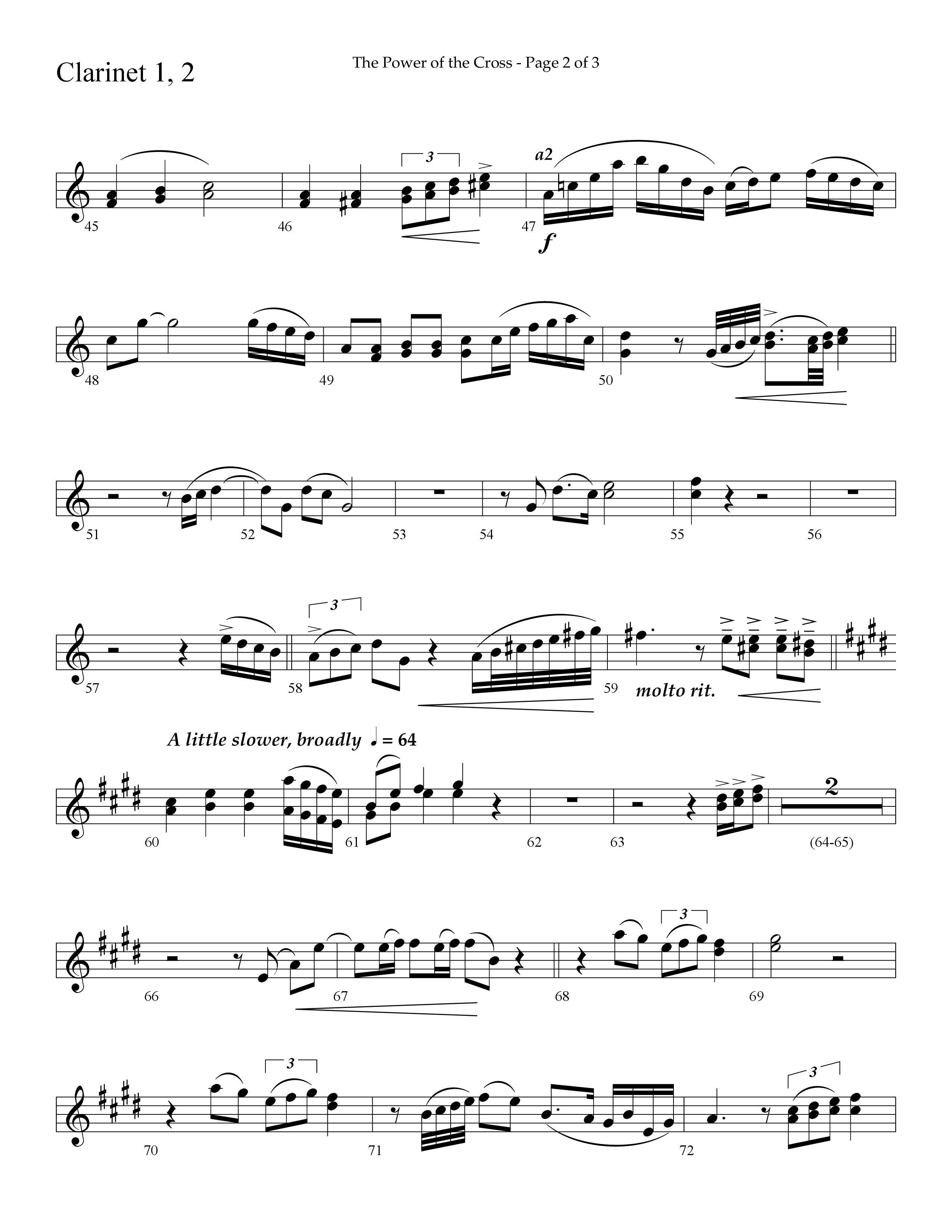 The Power Of The Cross (Choral Anthem SATB) Clarinet 1/2 (Lifeway Choral / Arr. David Hamilton)