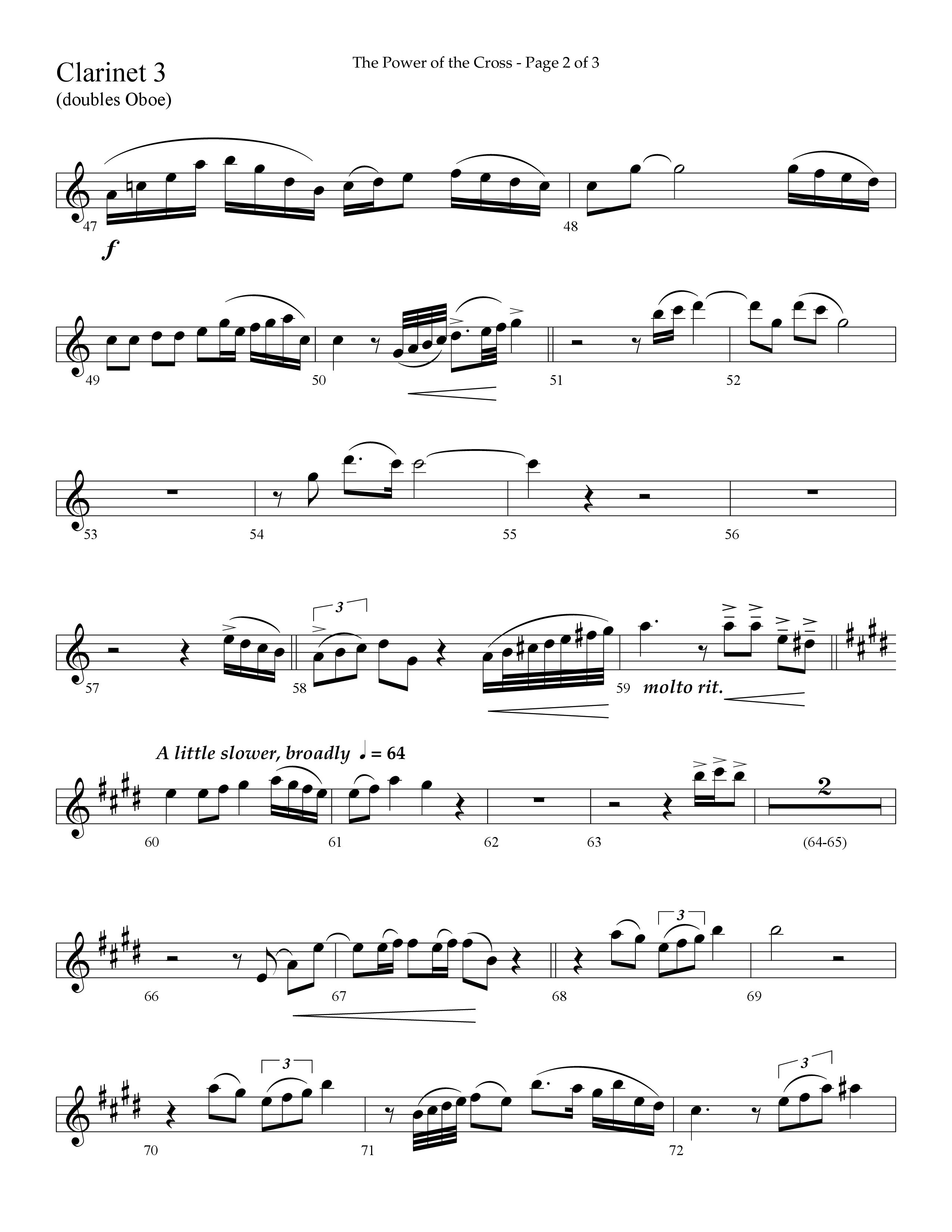 The Power Of The Cross (Choral Anthem SATB) Clarinet 3 (Lifeway Choral / Arr. David Hamilton)