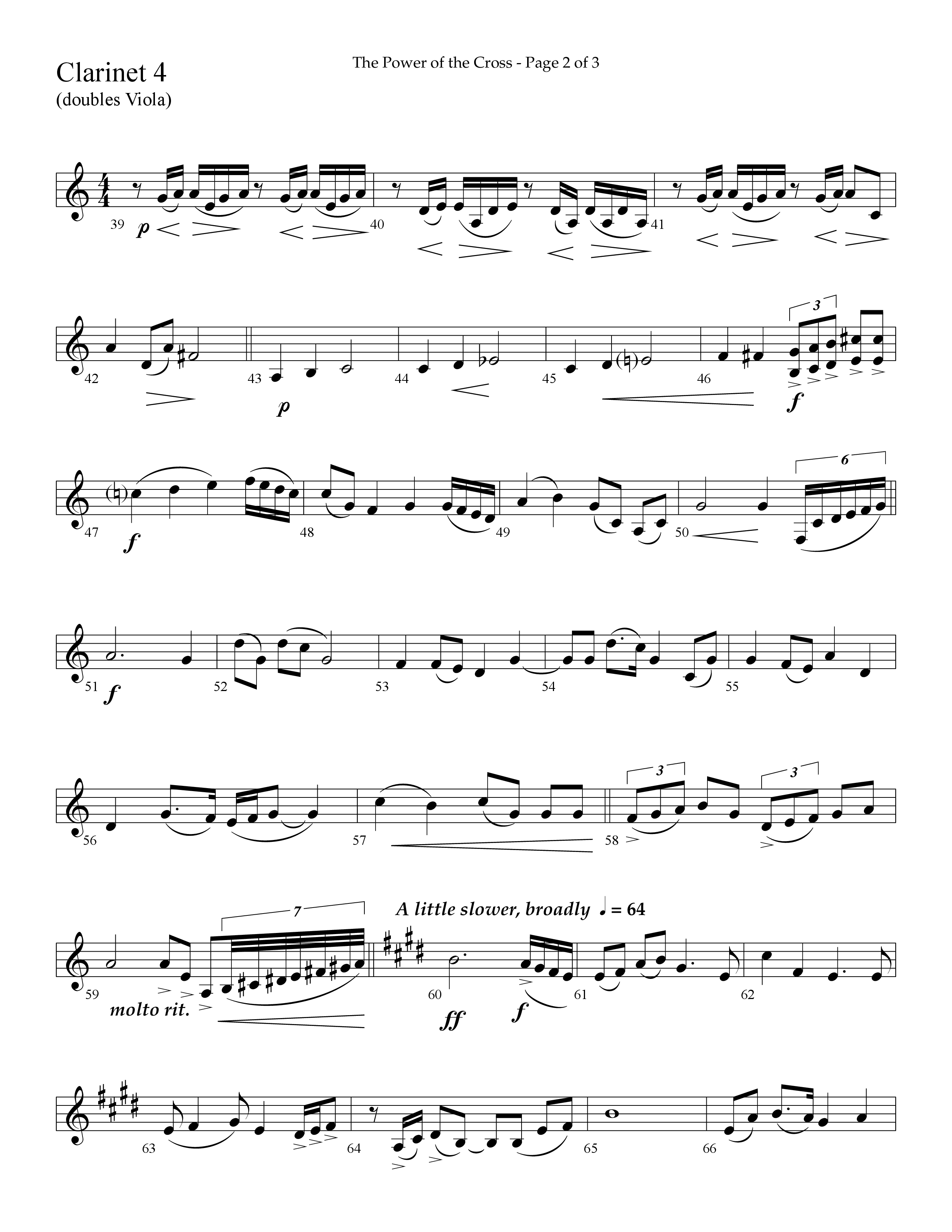 The Power Of The Cross (Choral Anthem SATB) Clarinet (Lifeway Choral / Arr. David Hamilton)