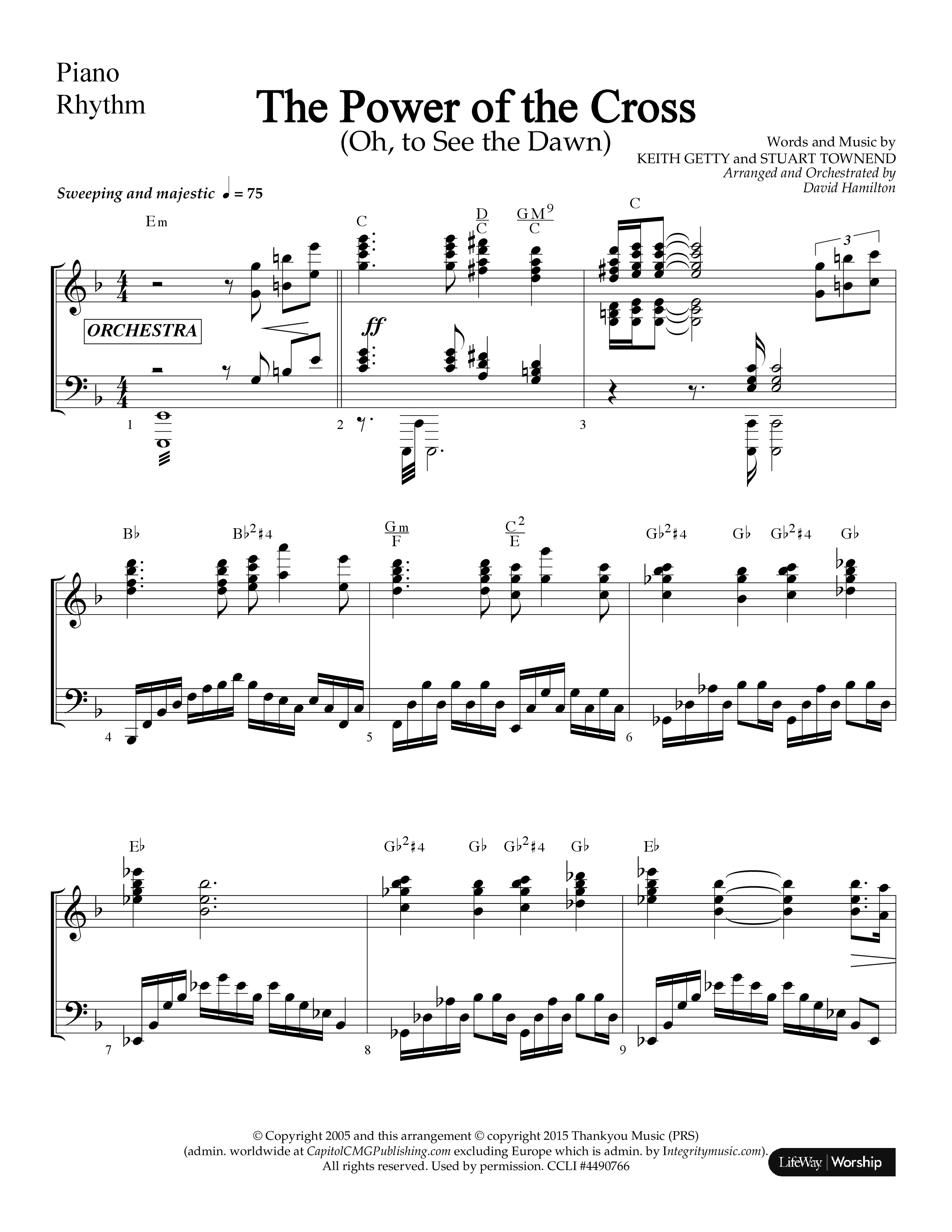 The Power Of The Cross (Choral Anthem SATB) Rhythm Chart (Lifeway Choral / Arr. David Hamilton)