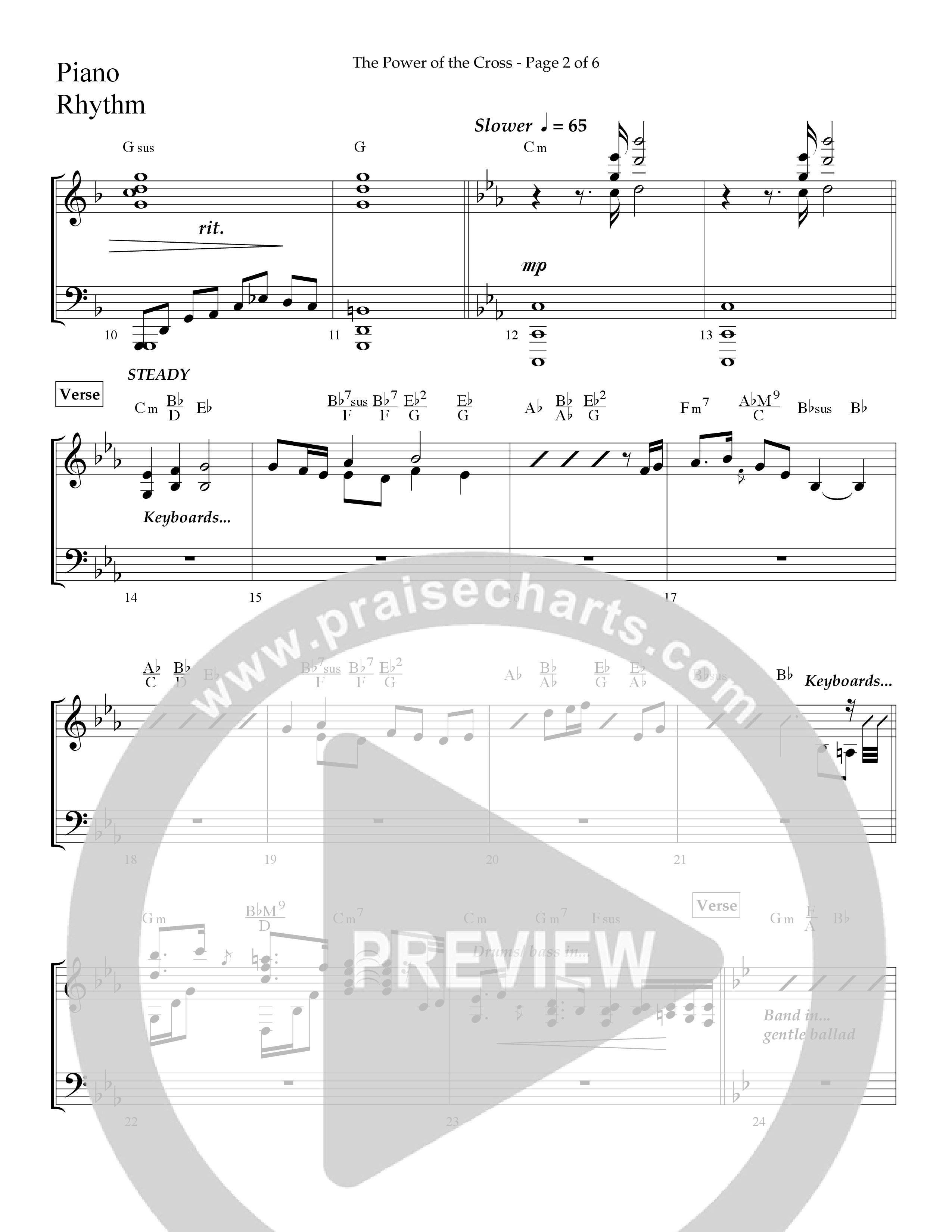 The Power Of The Cross (Choral Anthem SATB) Rhythm Chart (Lifeway Choral / Arr. David Hamilton)