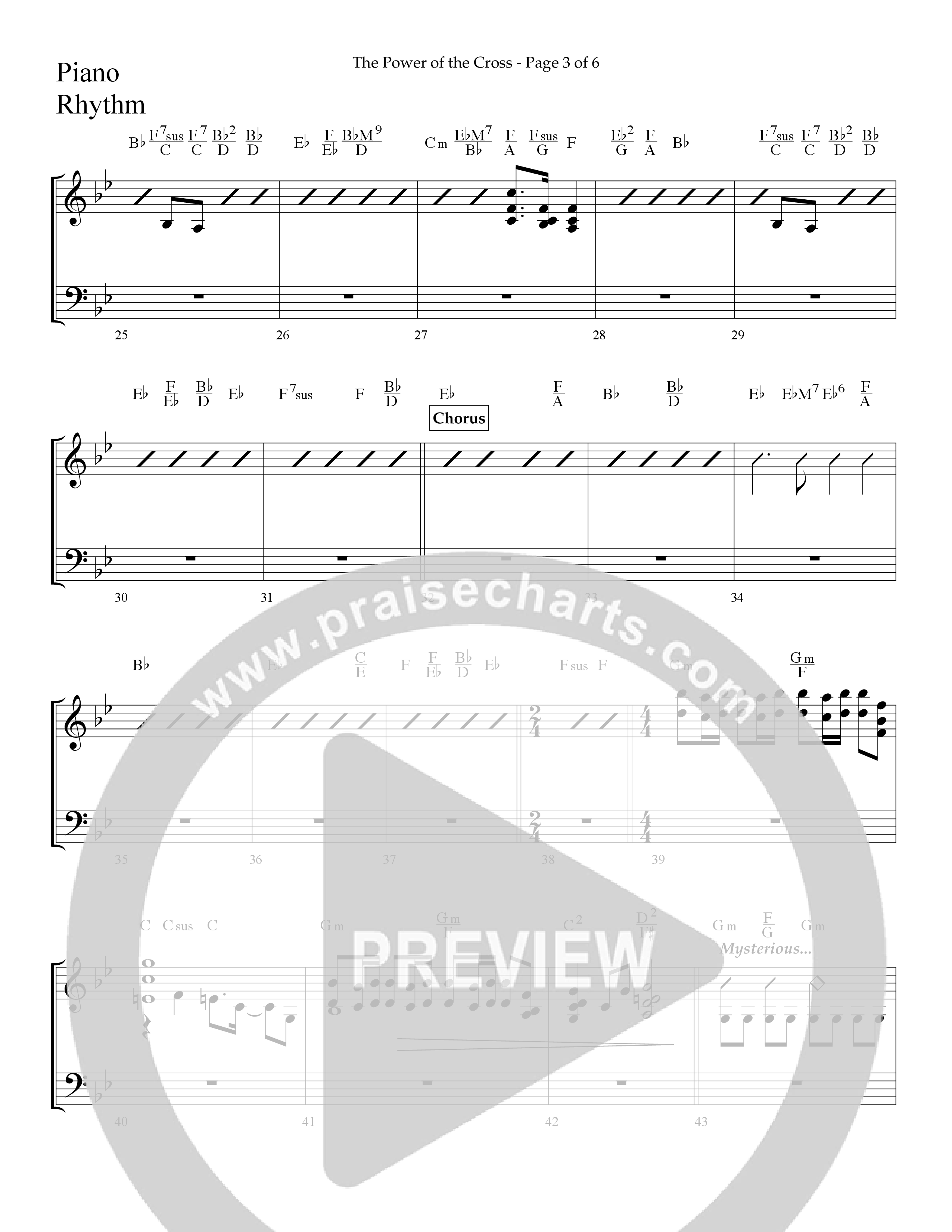 The Power Of The Cross (Choral Anthem SATB) Rhythm Chart (Lifeway Choral / Arr. David Hamilton)