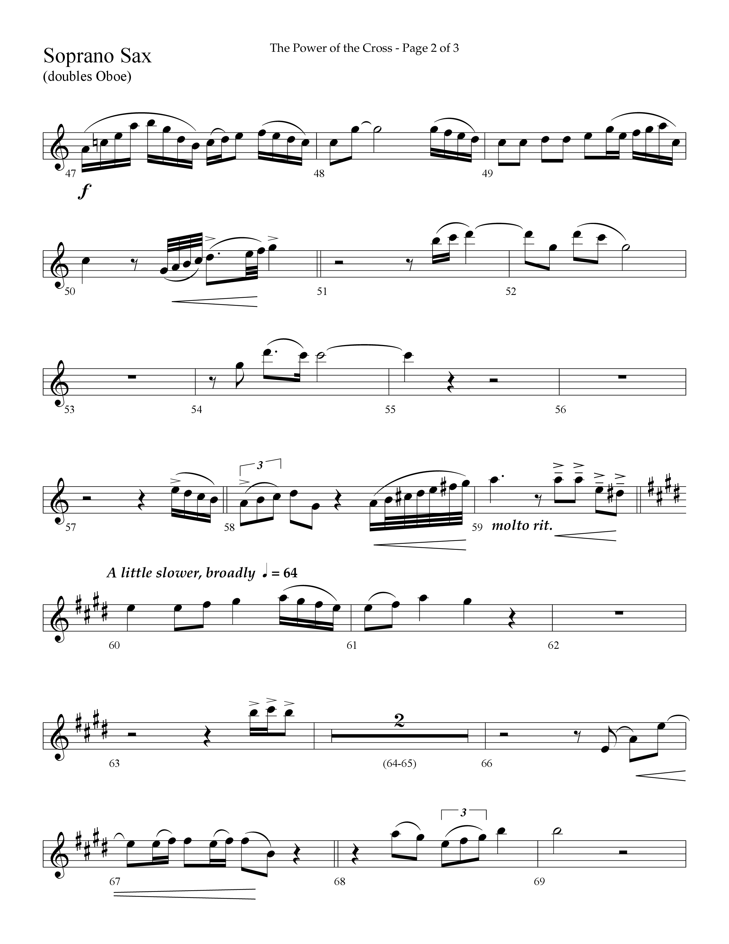 The Power Of The Cross (Choral Anthem SATB) Soprano Sax (Lifeway Choral / Arr. David Hamilton)