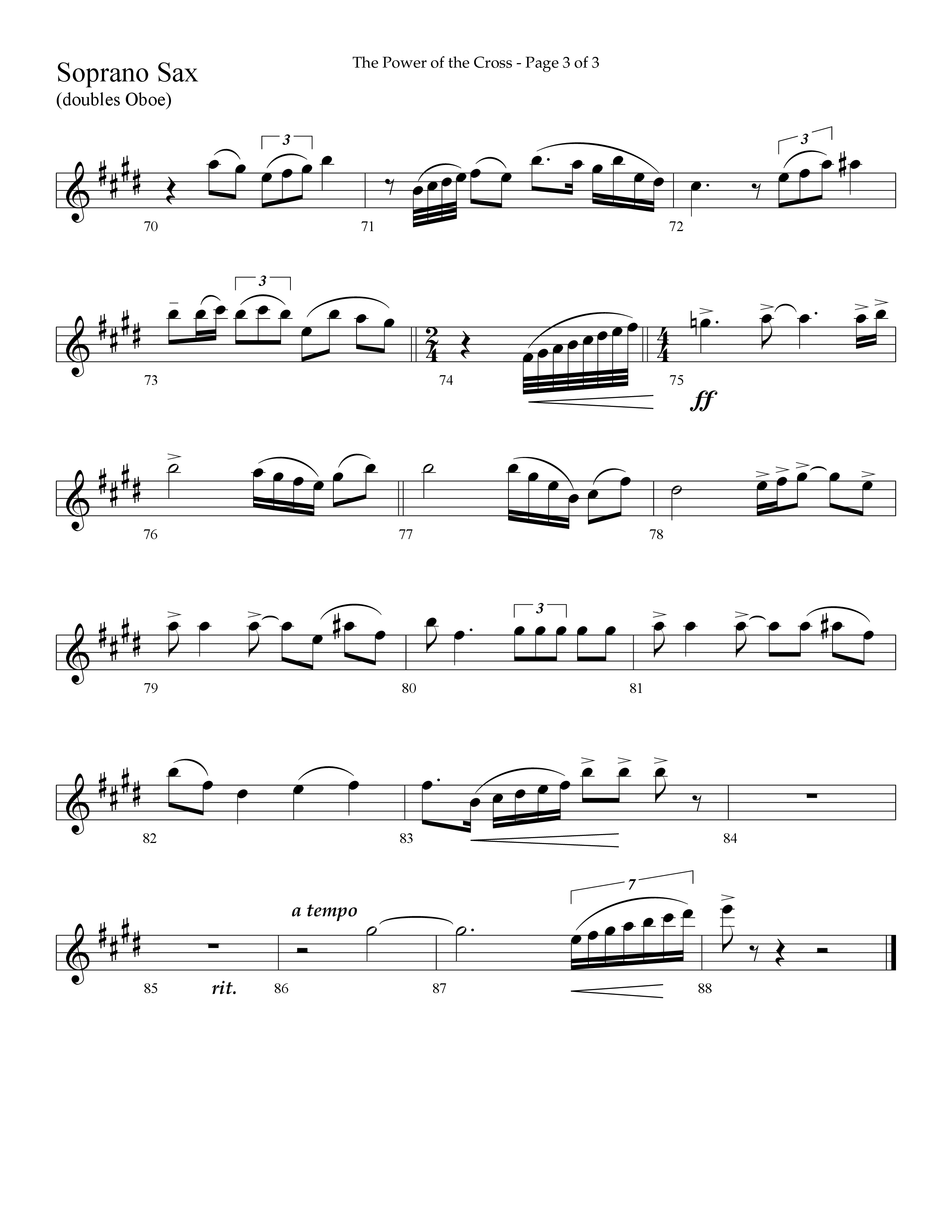 The Power Of The Cross (Choral Anthem SATB) Soprano Sax (Lifeway Choral / Arr. David Hamilton)