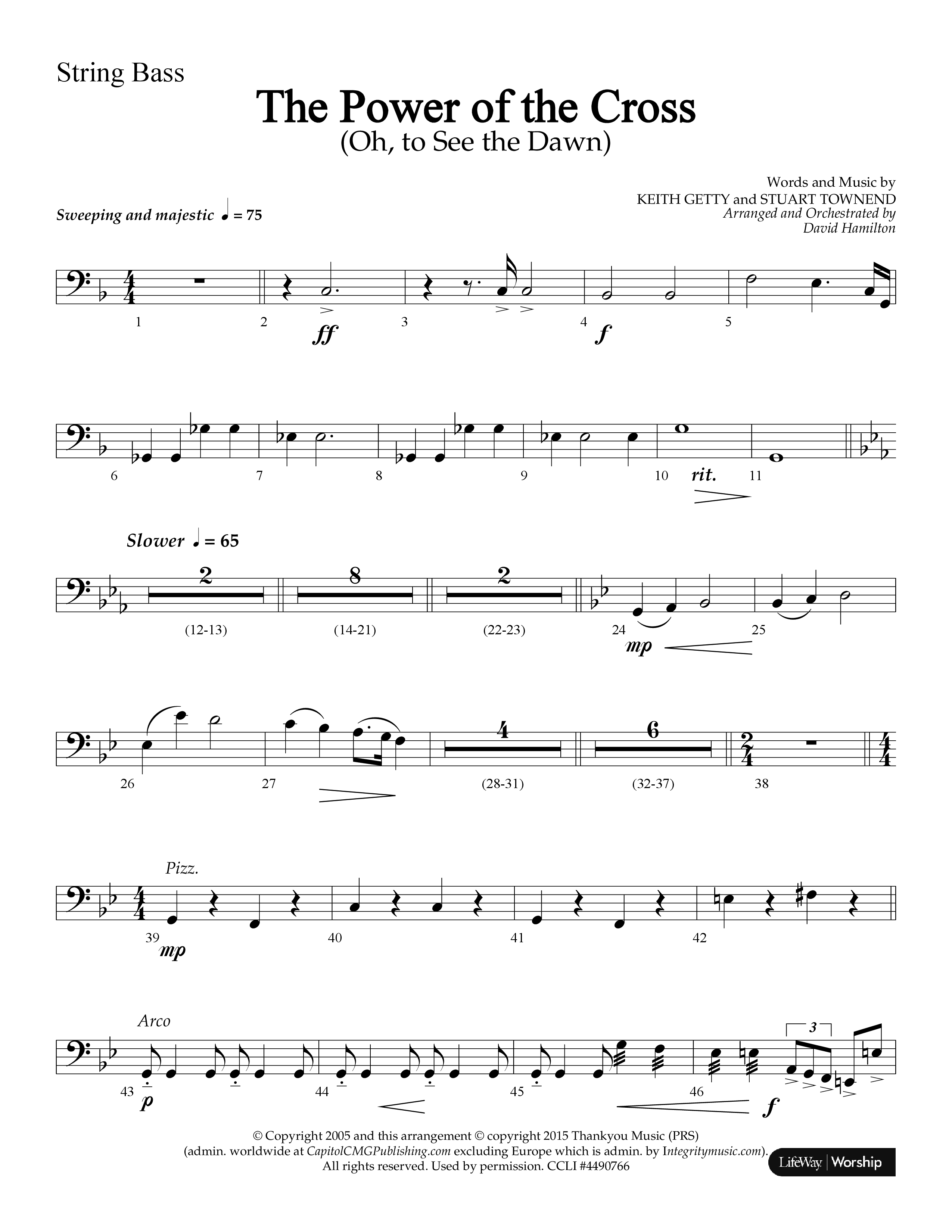 The Power Of The Cross (Choral Anthem SATB) String Bass (Lifeway Choral / Arr. David Hamilton)