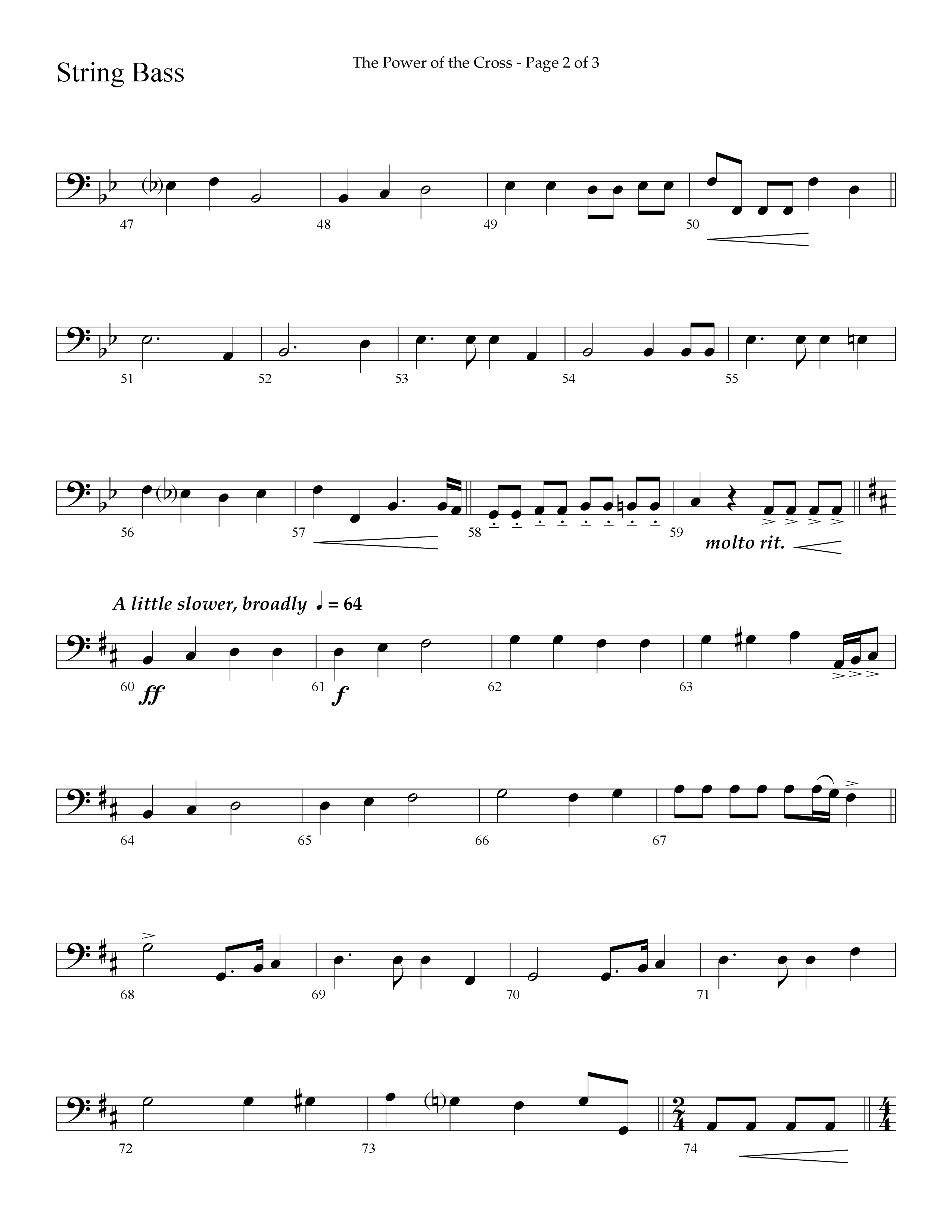 The Power Of The Cross (Choral Anthem SATB) String Bass (Lifeway Choral / Arr. David Hamilton)