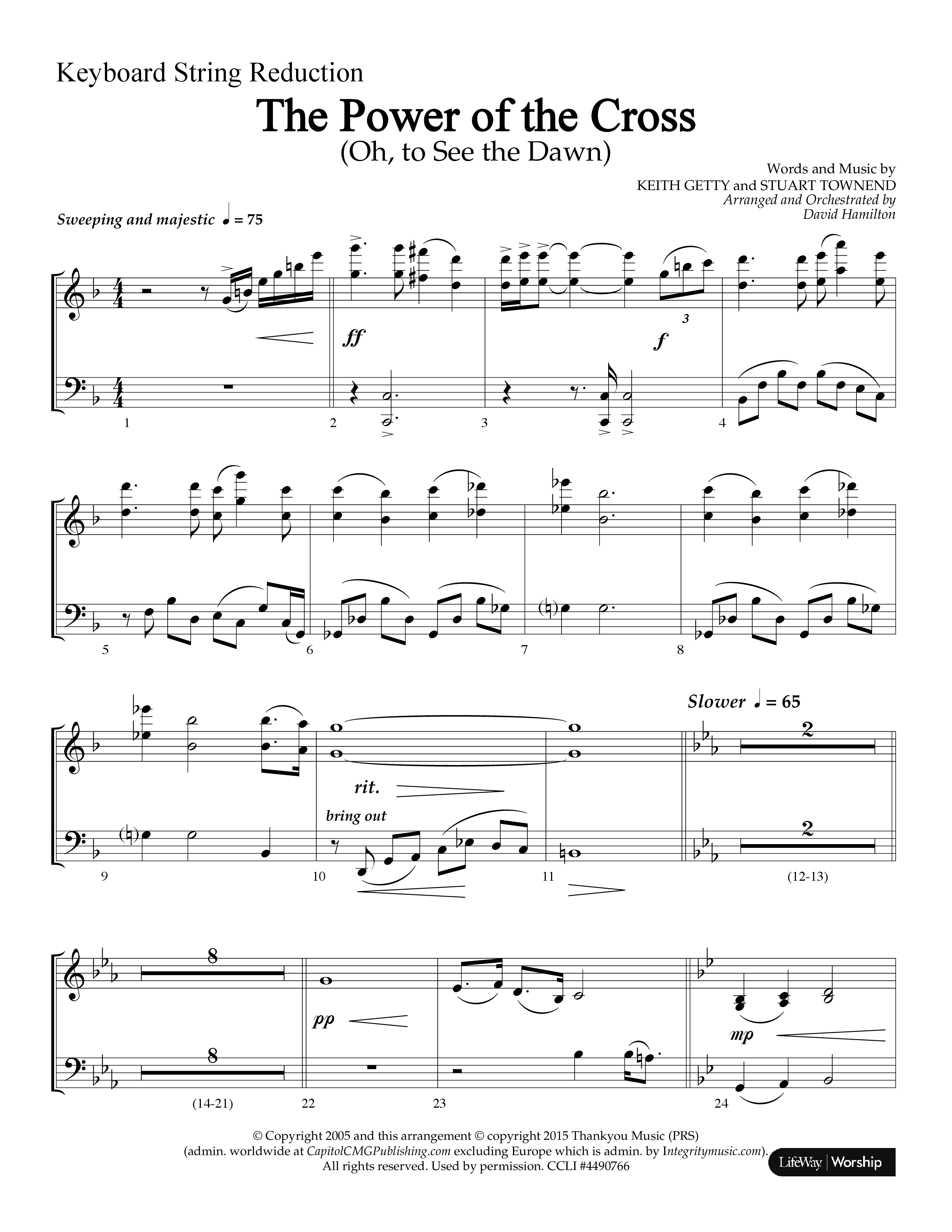 The Power Of The Cross (Choral Anthem SATB) String Reduction (Lifeway Choral / Arr. David Hamilton)
