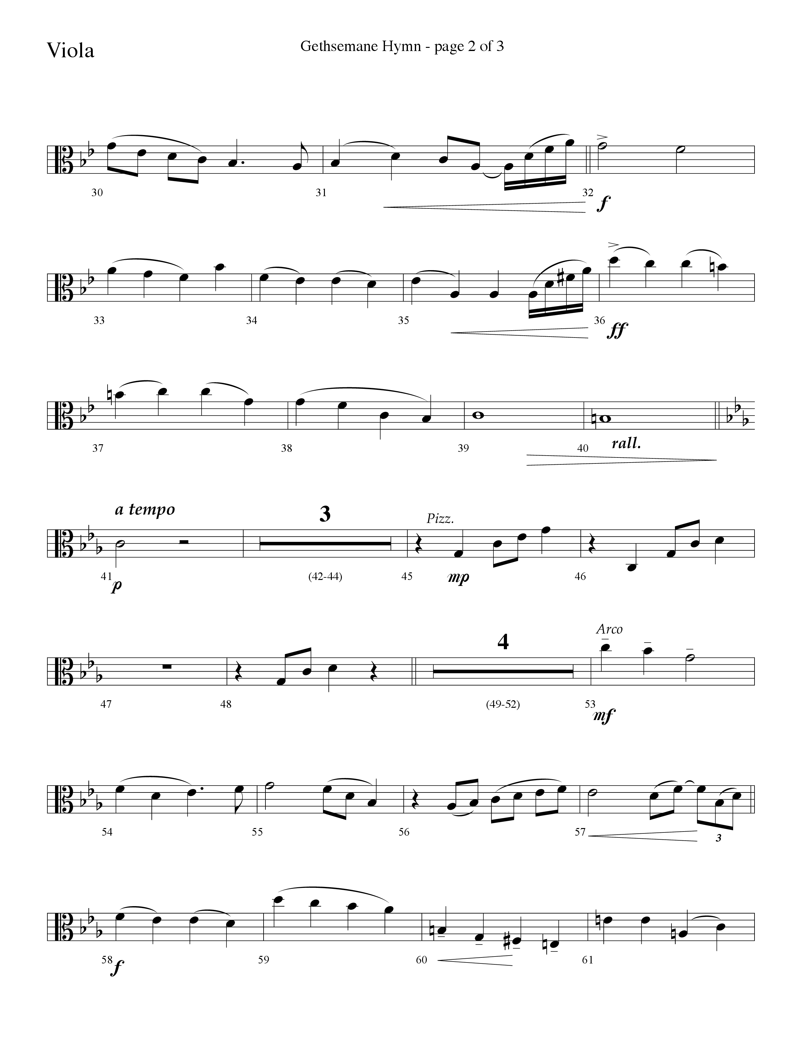 Gethsemane (To See The King Of Heaven Fall) (Choral Anthem SATB) Viola (Lifeway Choral / Arr. David Hamilton)