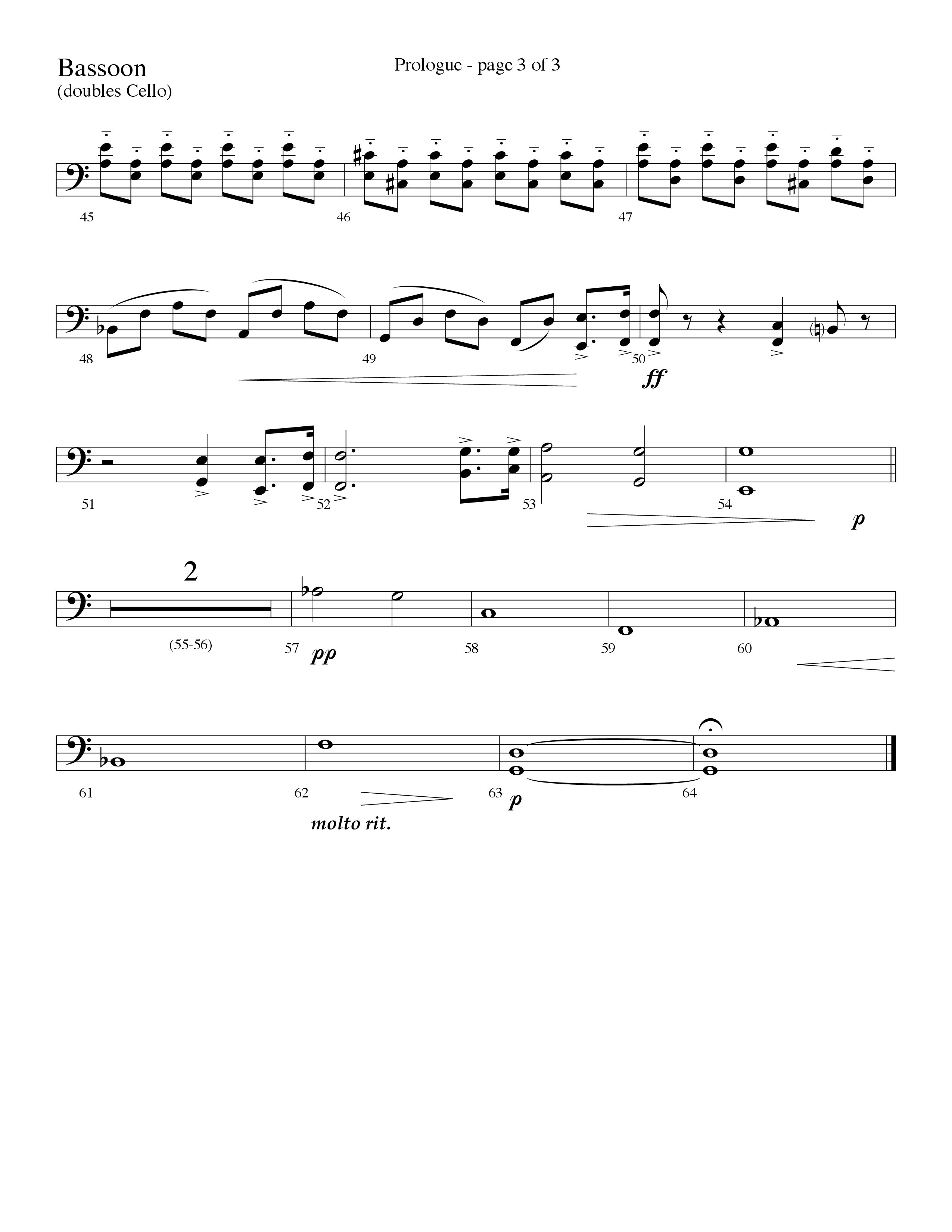 Prologue (Surely He Has Borne Our Griefs) (Instrumental) Bassoon (Lifeway Choral / Arr. David Hamilton)