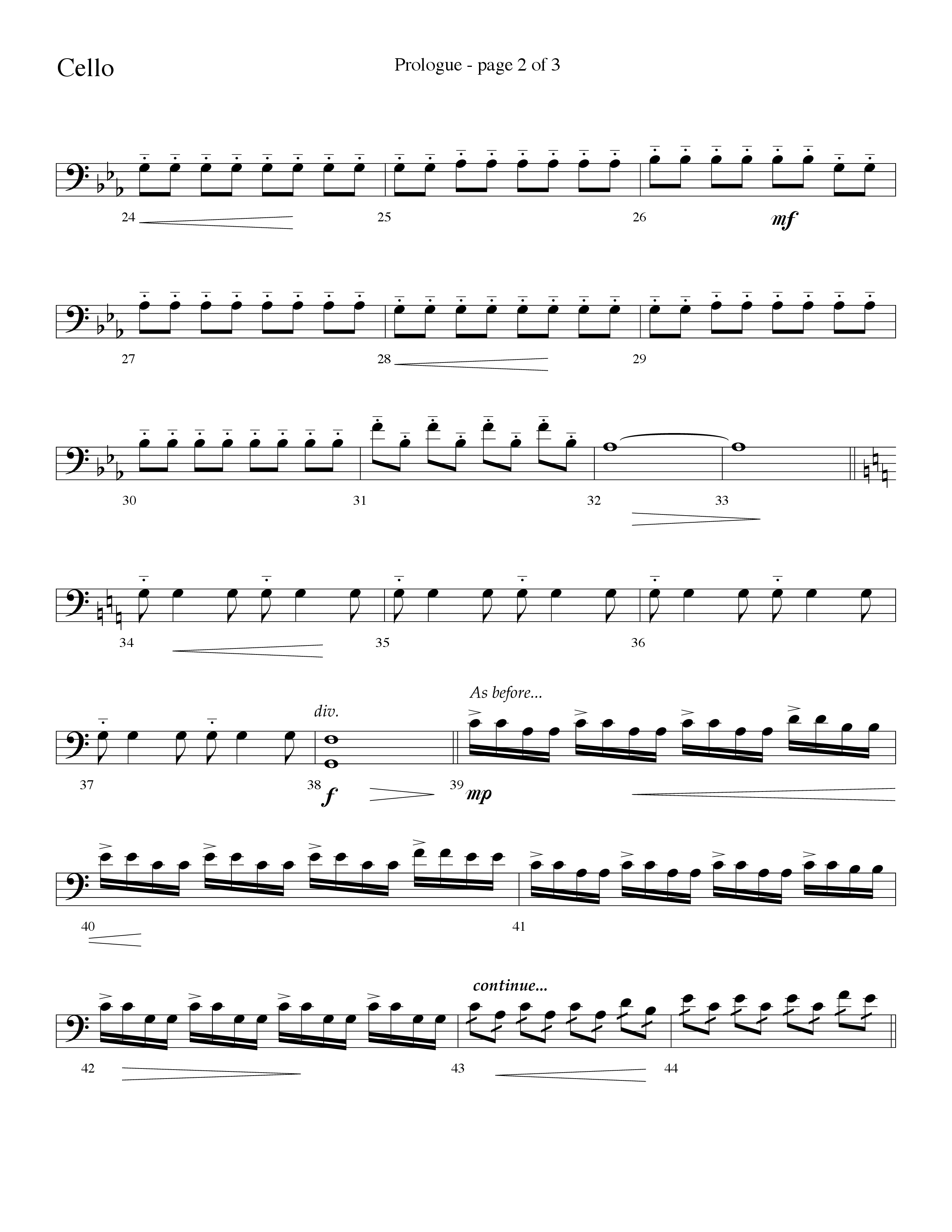 Prologue (Surely He Has Borne Our Griefs) (Instrumental) Cello (Lifeway Choral / Arr. David Hamilton)