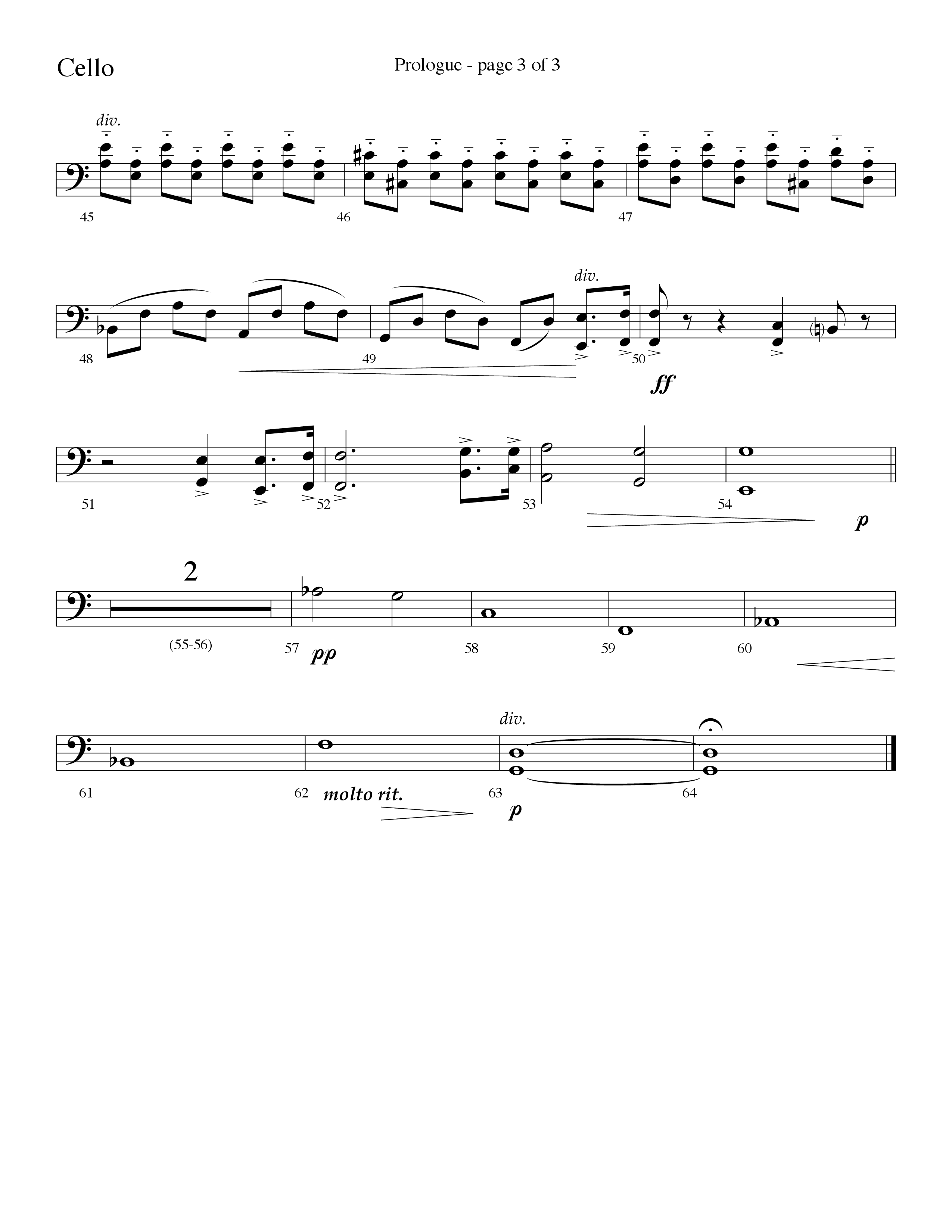 Prologue (Surely He Has Borne Our Griefs) (Instrumental) Cello (Lifeway Choral / Arr. David Hamilton)