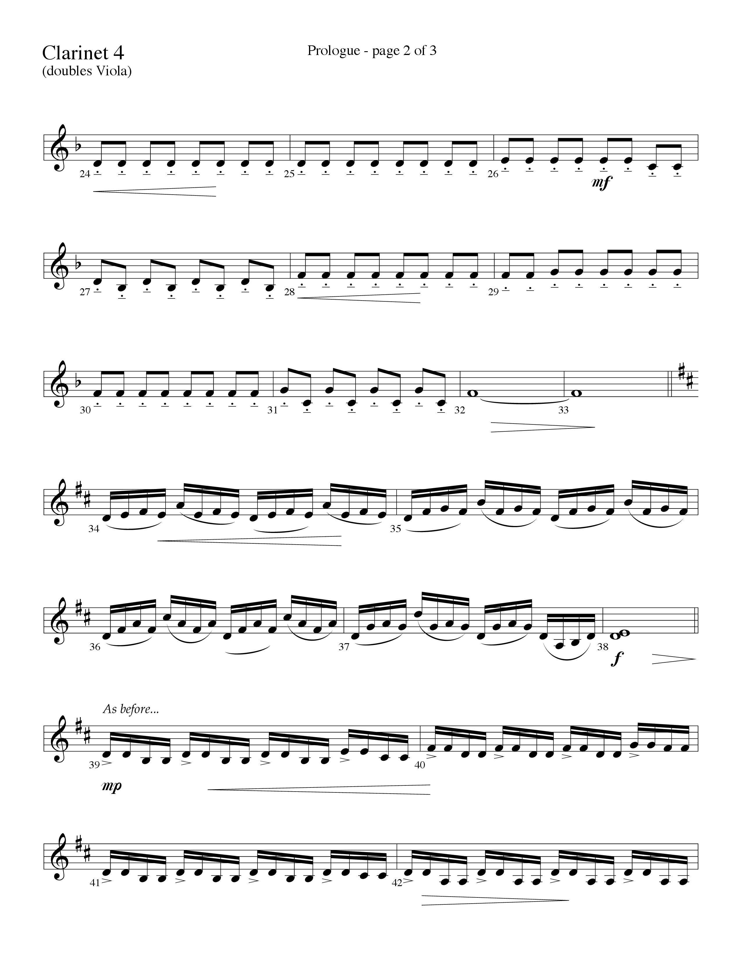 Prologue (Surely He Has Borne Our Griefs) (Instrumental) Clarinet (Lifeway Choral / Arr. David Hamilton)