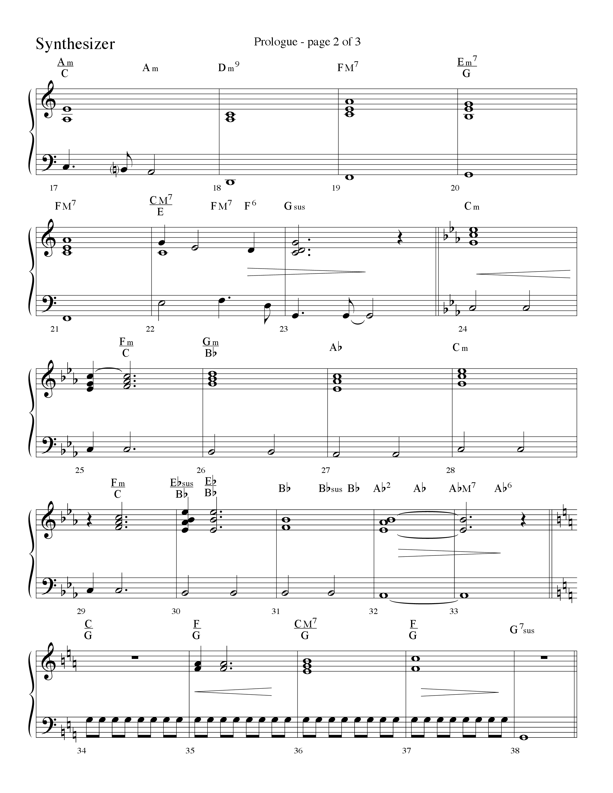 Prologue (Surely He Has Borne Our Griefs) (Instrumental) Synth (Lifeway Choral / Arr. David Hamilton)