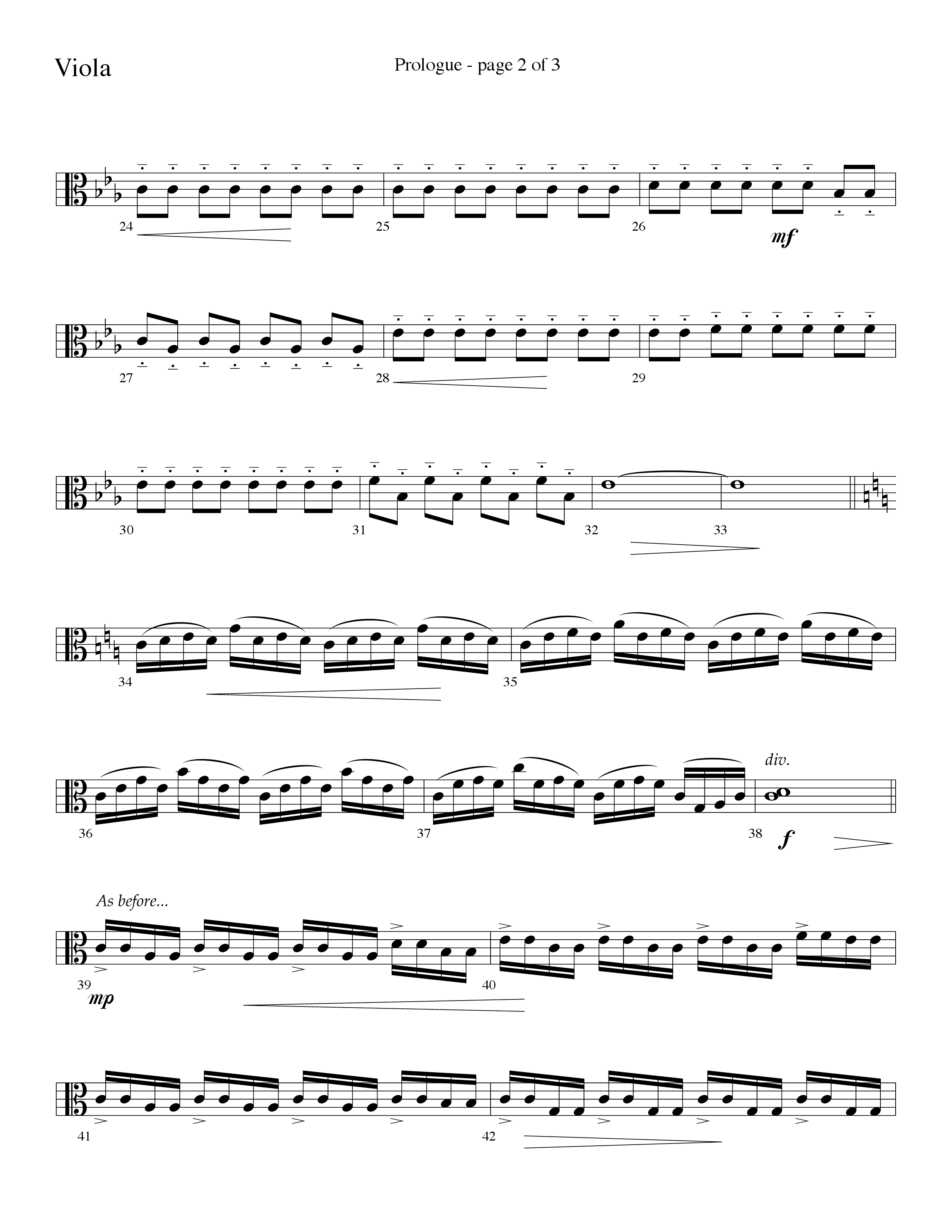 Prologue (Surely He Has Borne Our Griefs) (Instrumental) Viola (Lifeway Choral / Arr. David Hamilton)